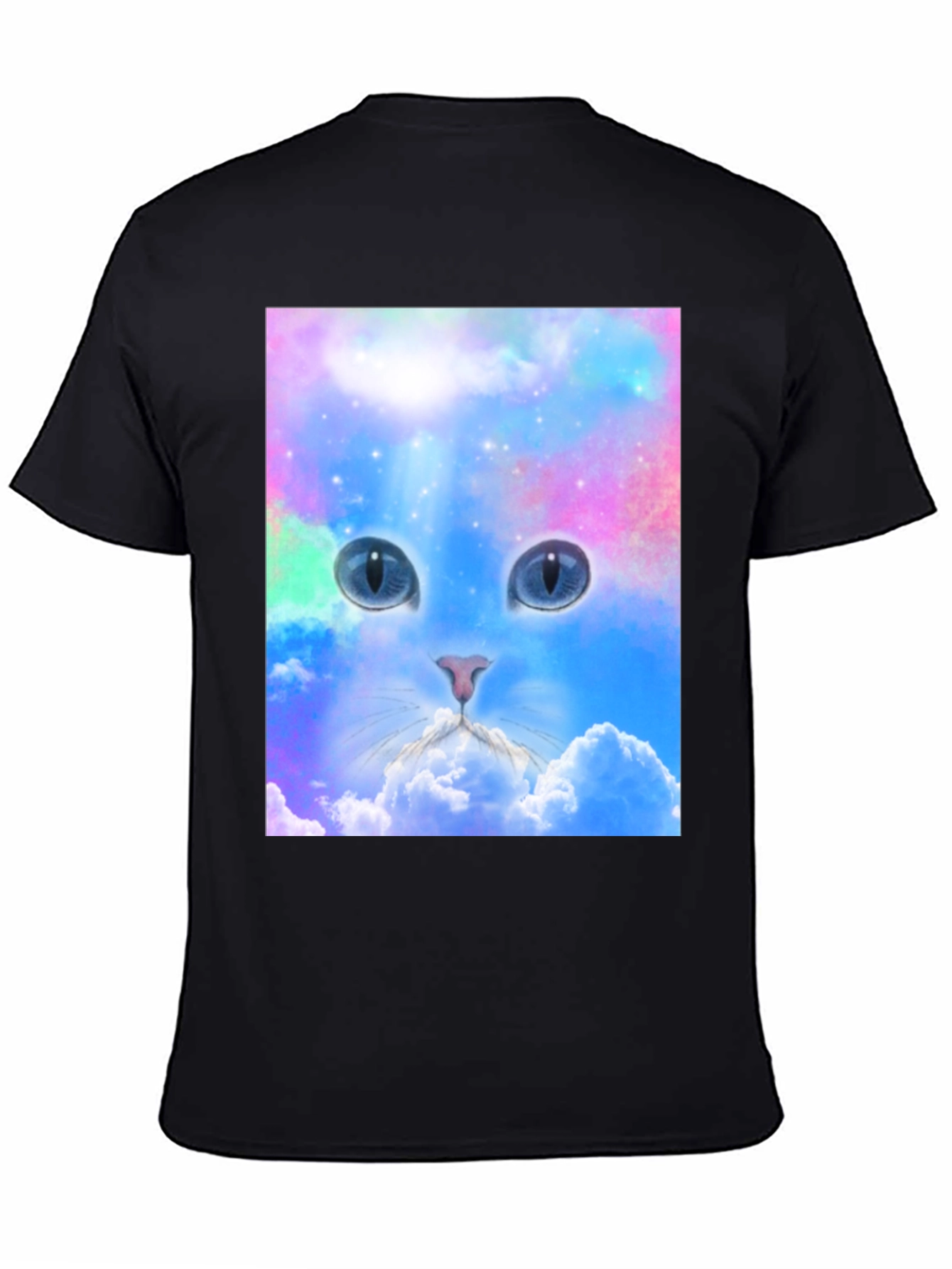 Cosmic Cat T-Shirt - Galaxy Cloud Design