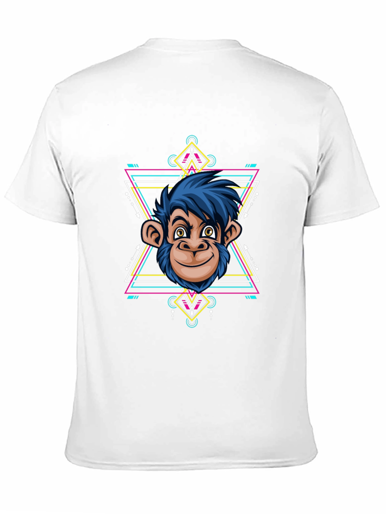 Geometric Monkey Graphic Tee - Cool Black Shirt