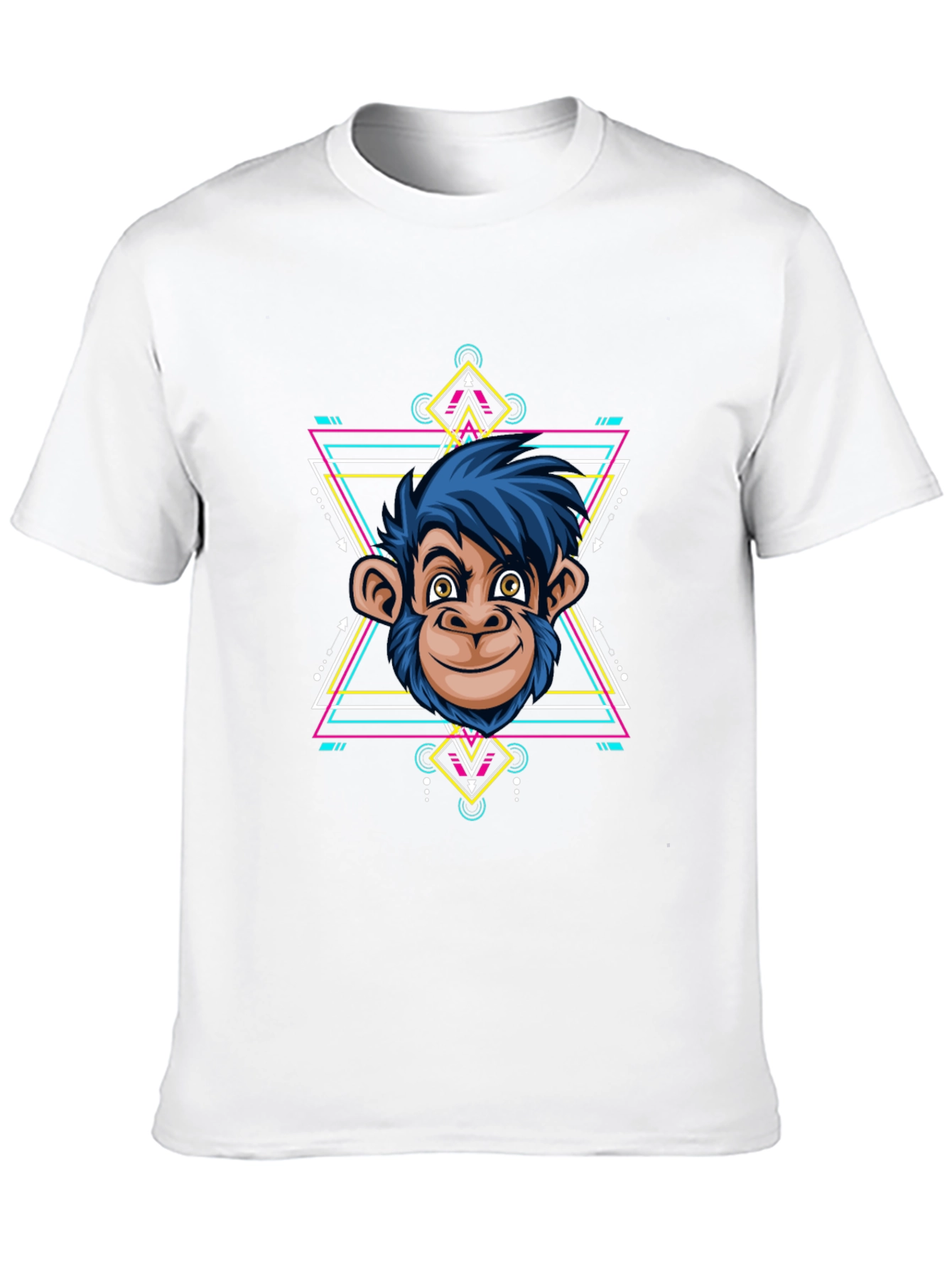 Geometric Monkey Graphic Tee - Cool Black Shirt