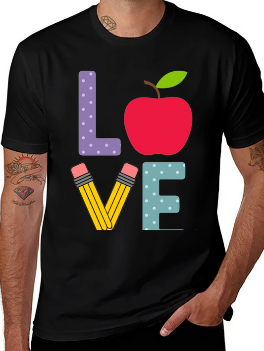 Love Teacher T-Shirt - Apple Pencils Letters