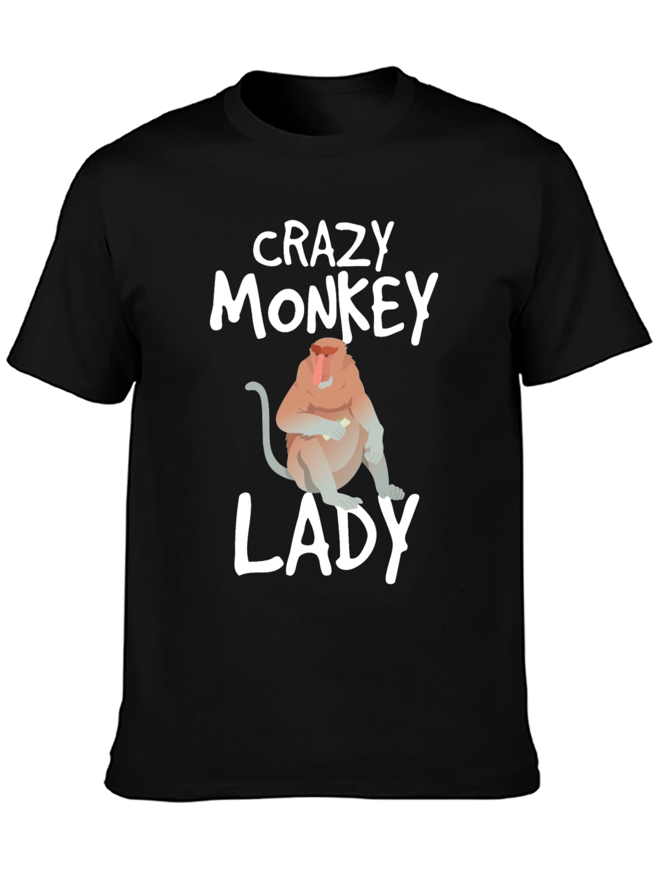 Crazy Monkey Lady Graphic T-Shirt