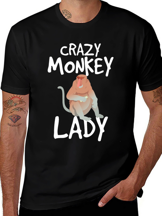 Crazy Monkey Lady Graphic T-Shirt