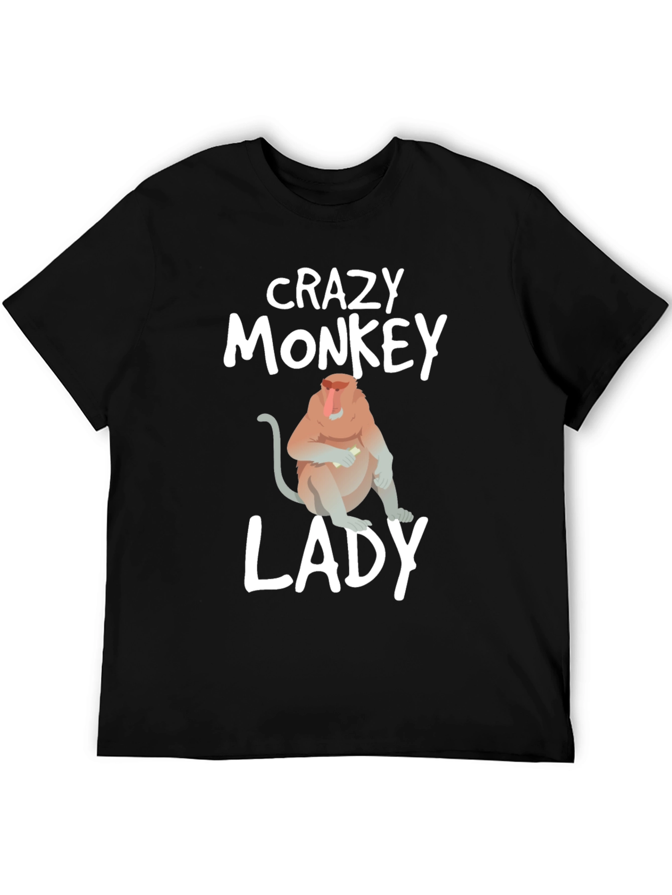Crazy Monkey Lady Graphic T-Shirt