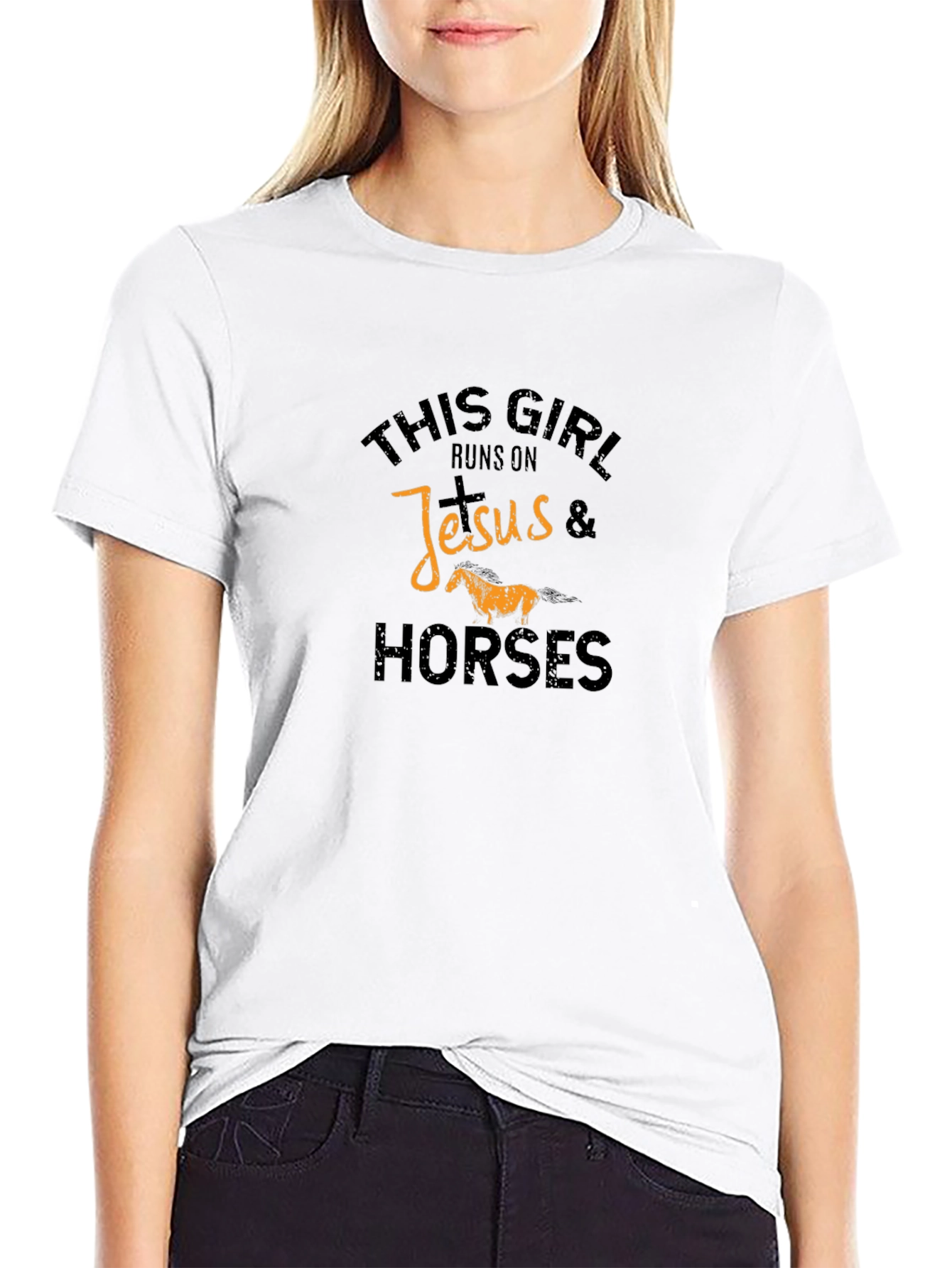 This Girl Runs on Jesus & Horses T-Shirt