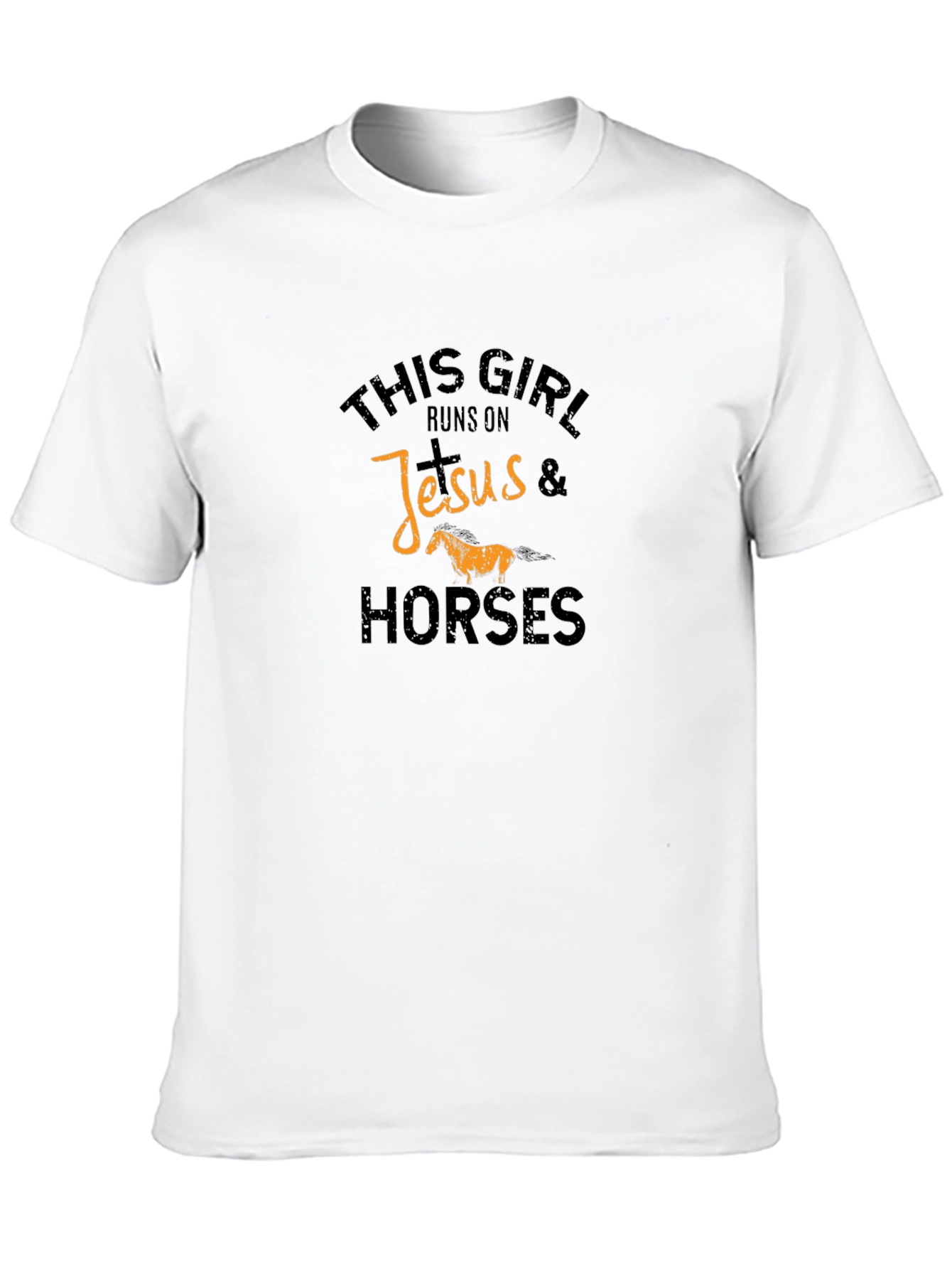This Girl Runs on Jesus & Horses T-Shirt