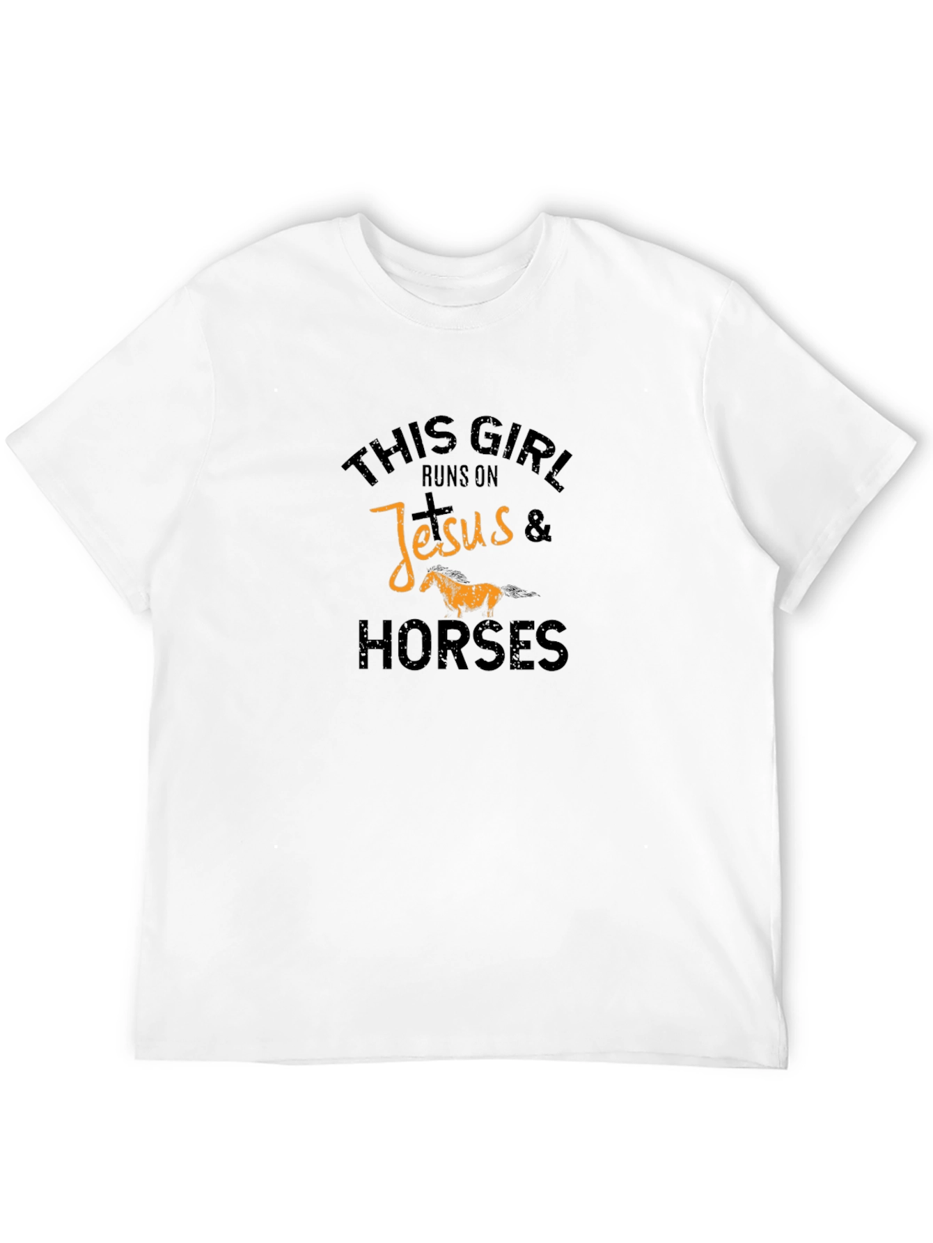 This Girl Runs on Jesus & Horses T-Shirt