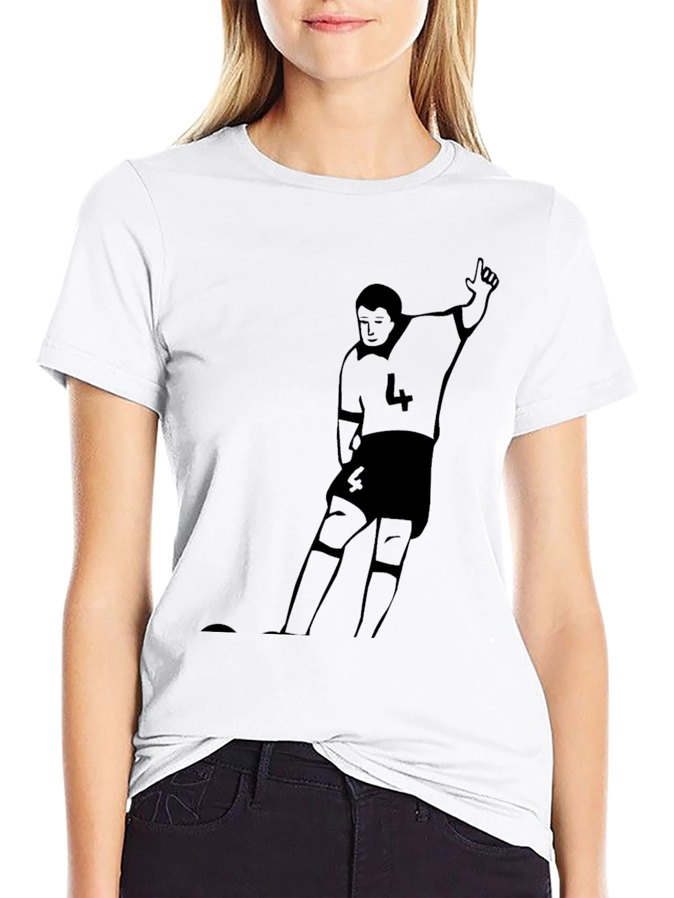 Black Soccer Player Graphic Tee