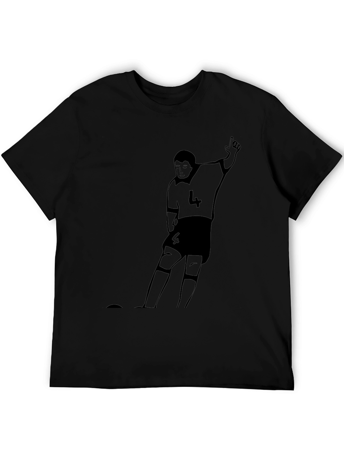 Black Soccer Player Graphic Tee