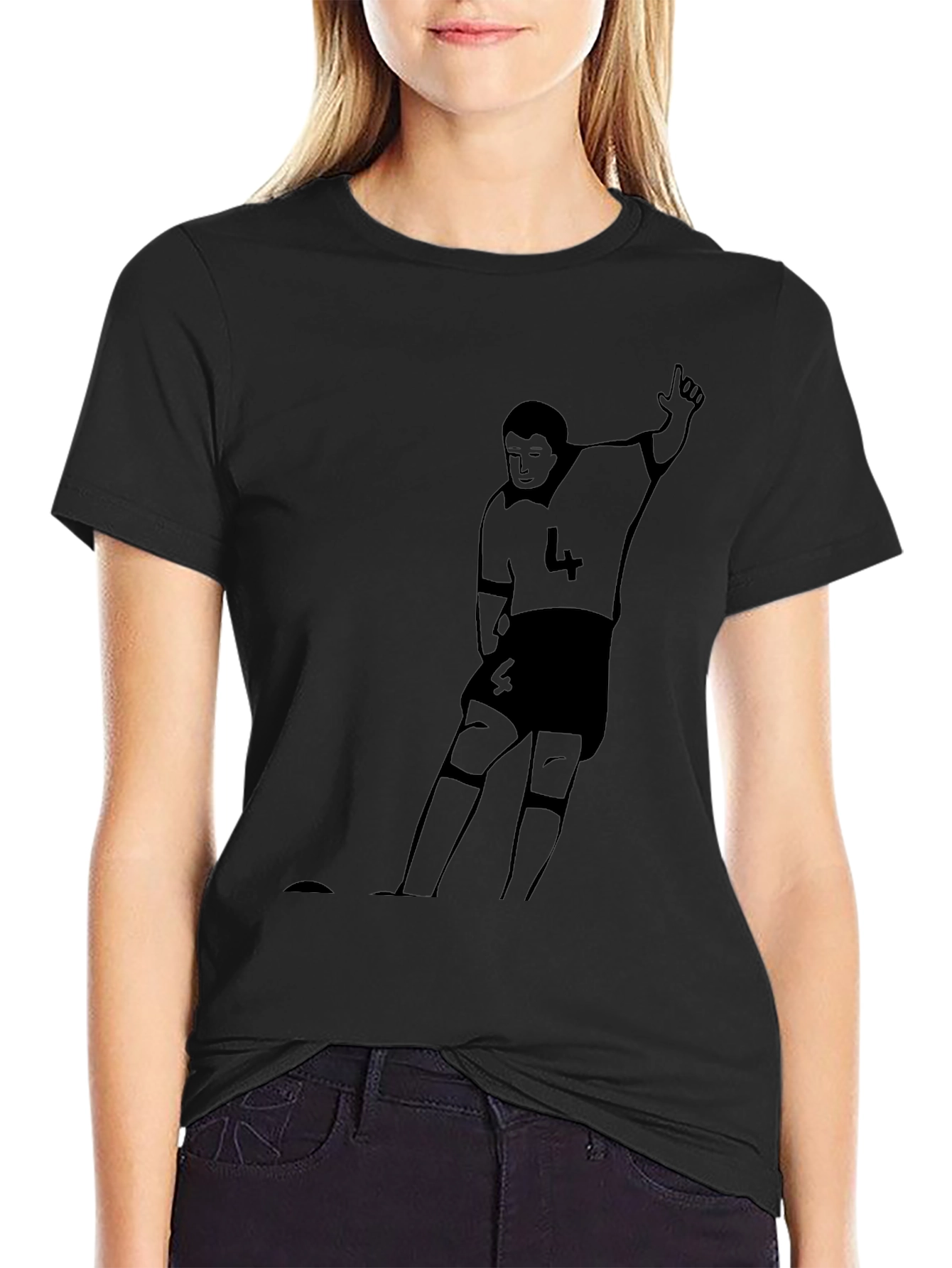 Black Soccer Player Graphic Tee