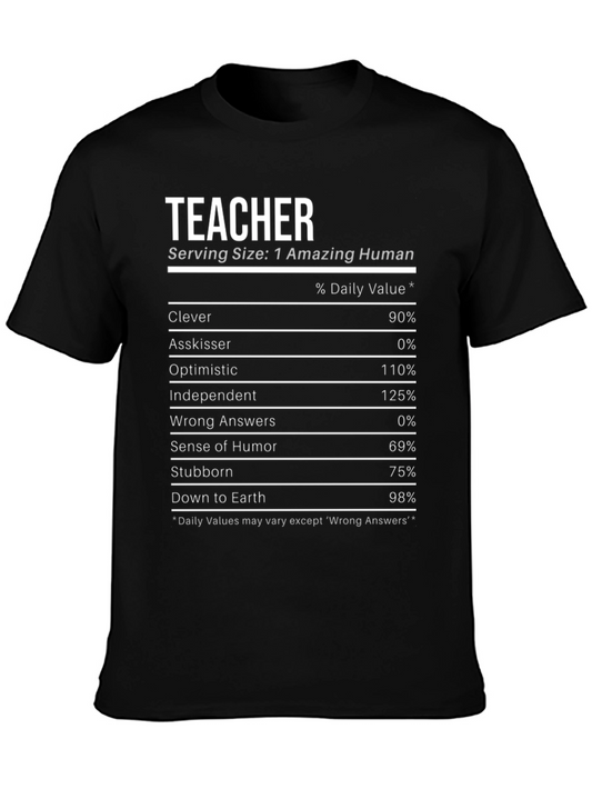 Teacher Nutrition Facts T-Shirt