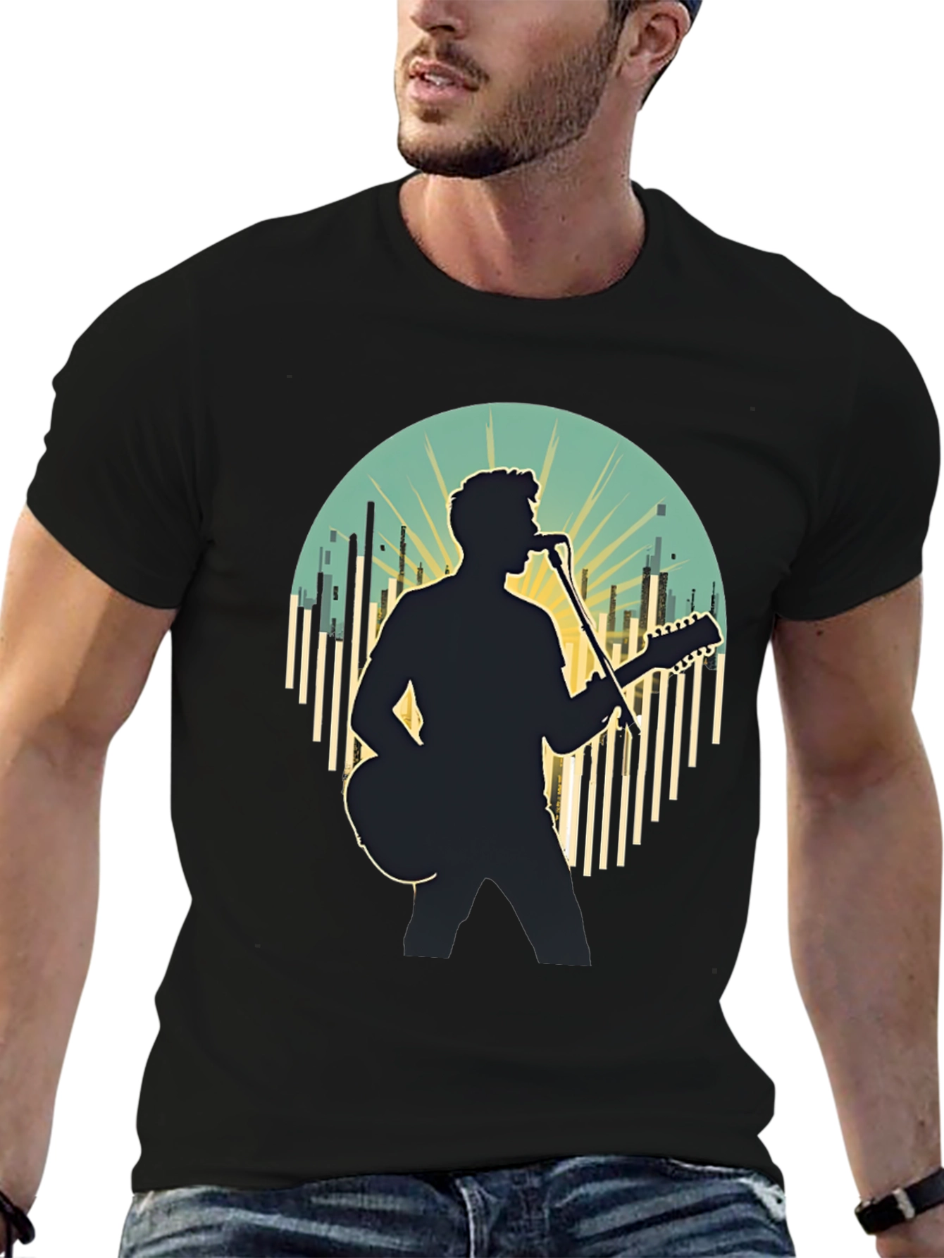 Singer Silhouette Graphic Tee - Music Lover Shirt