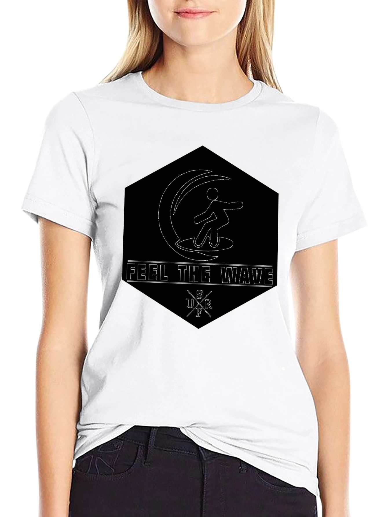 Feel The Wave Graphic Tee - Surfer Style