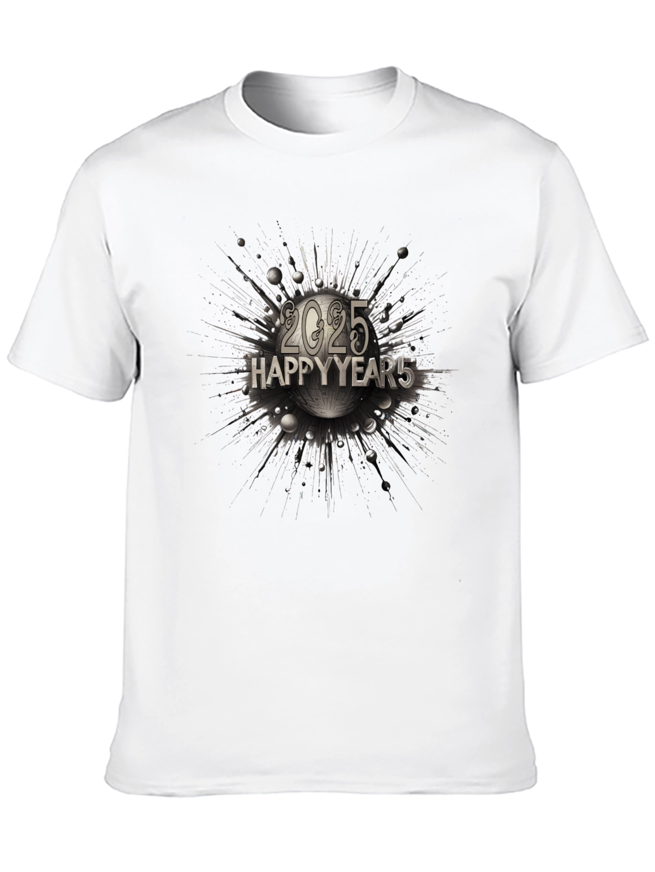 Happy 2025 New Year Graphic T-Shirt - Black