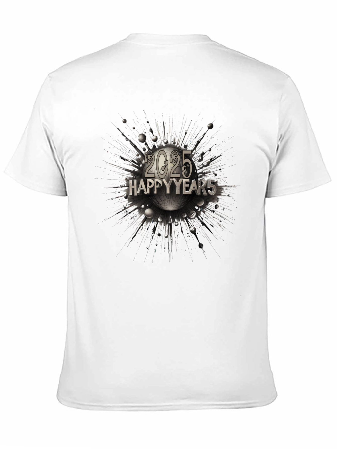 Happy 2025 New Year Graphic T-Shirt - Black
