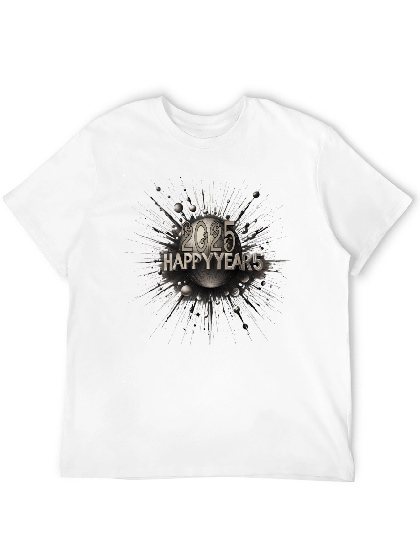 Happy 2025 New Year Graphic T-Shirt - Black