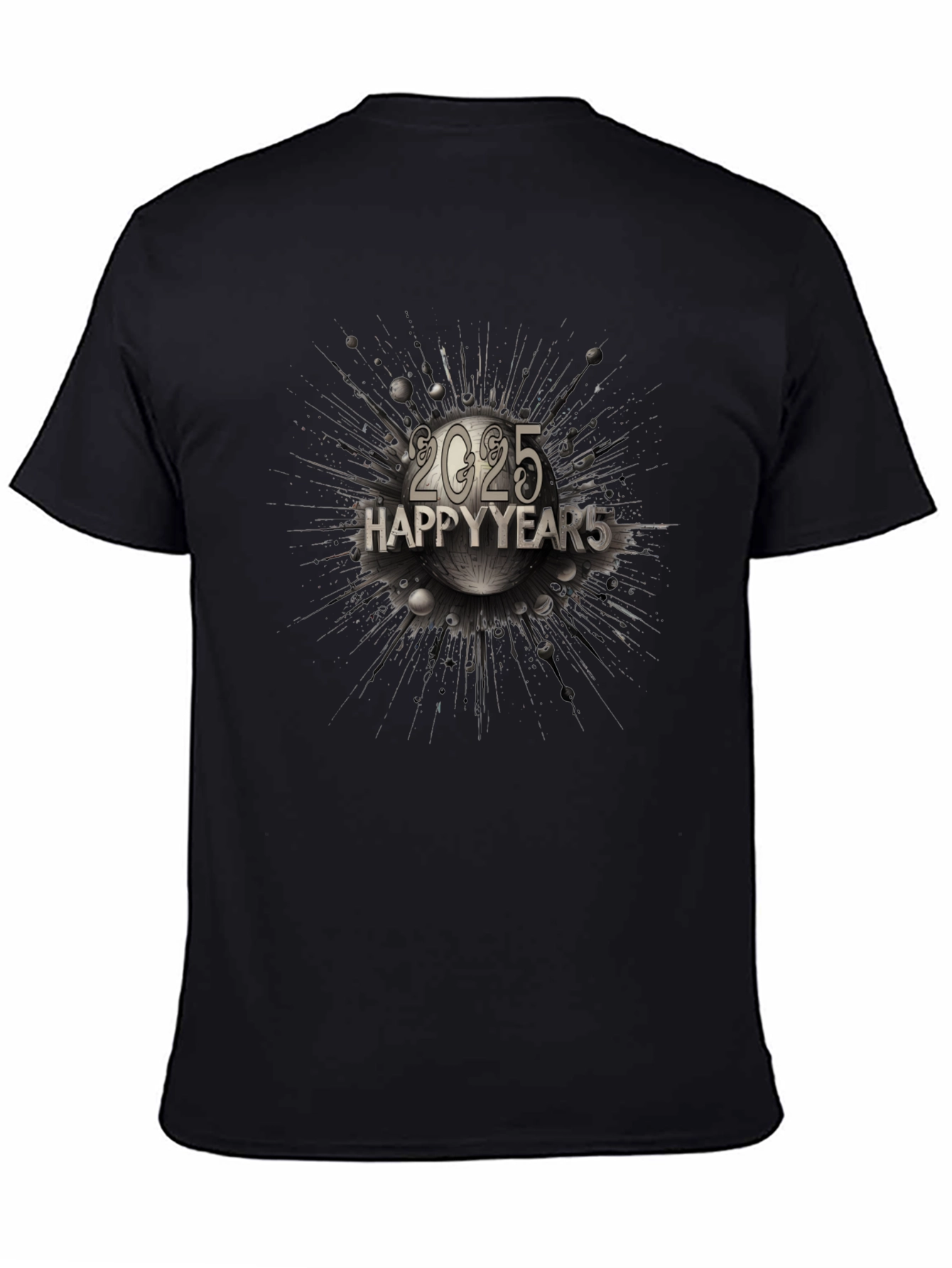 Happy 2025 New Year Graphic T-Shirt - Black