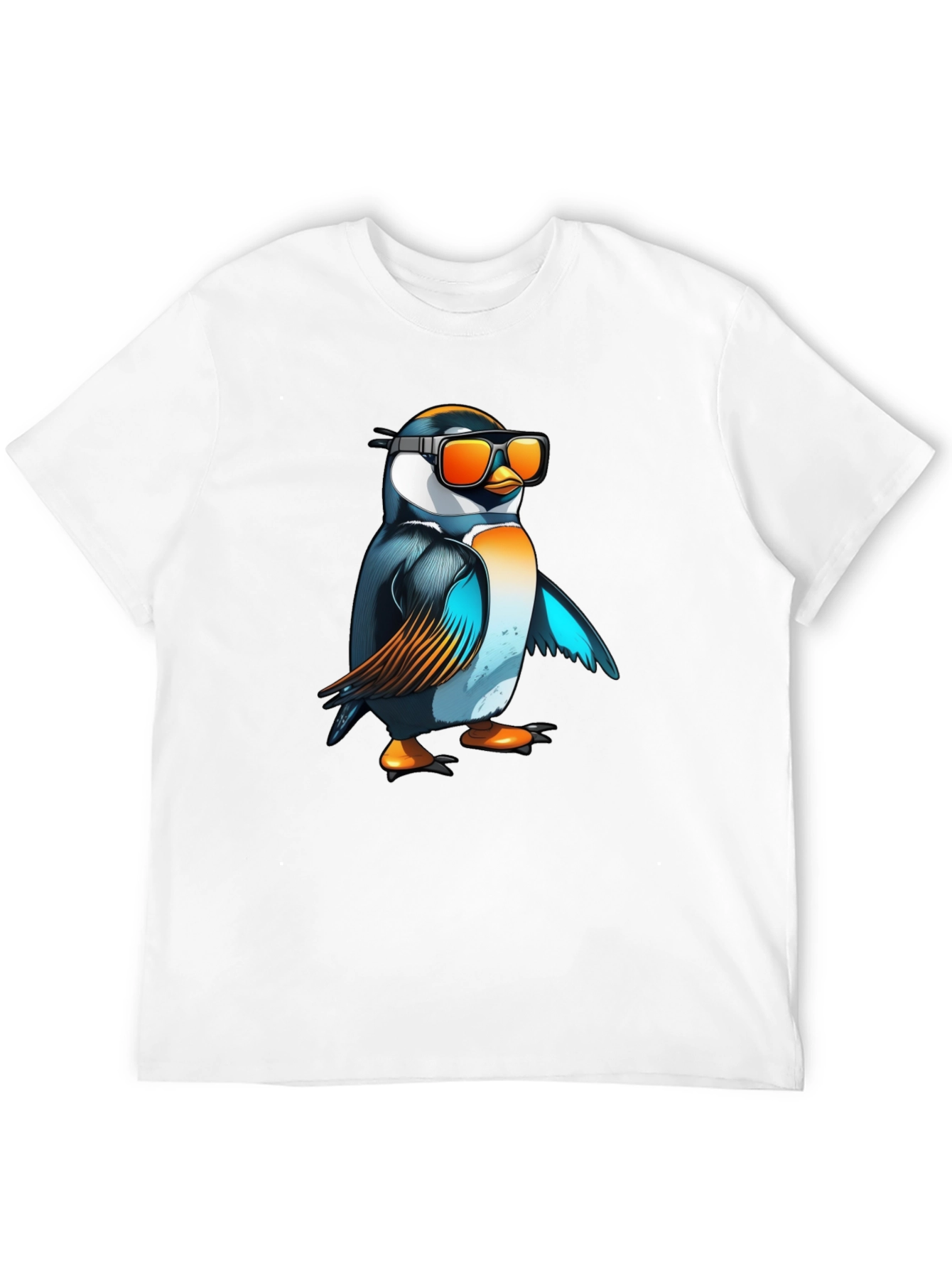 Cool Penguin Graphic Tee - Black Cotton T-Shirt