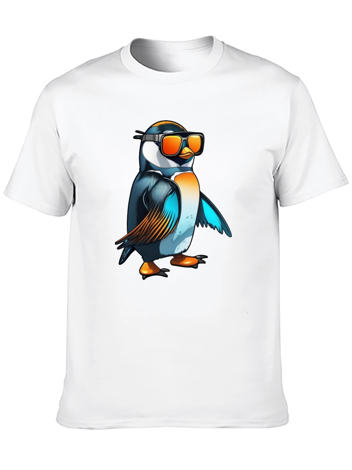 Cool Penguin Graphic Tee - Black Cotton T-Shirt