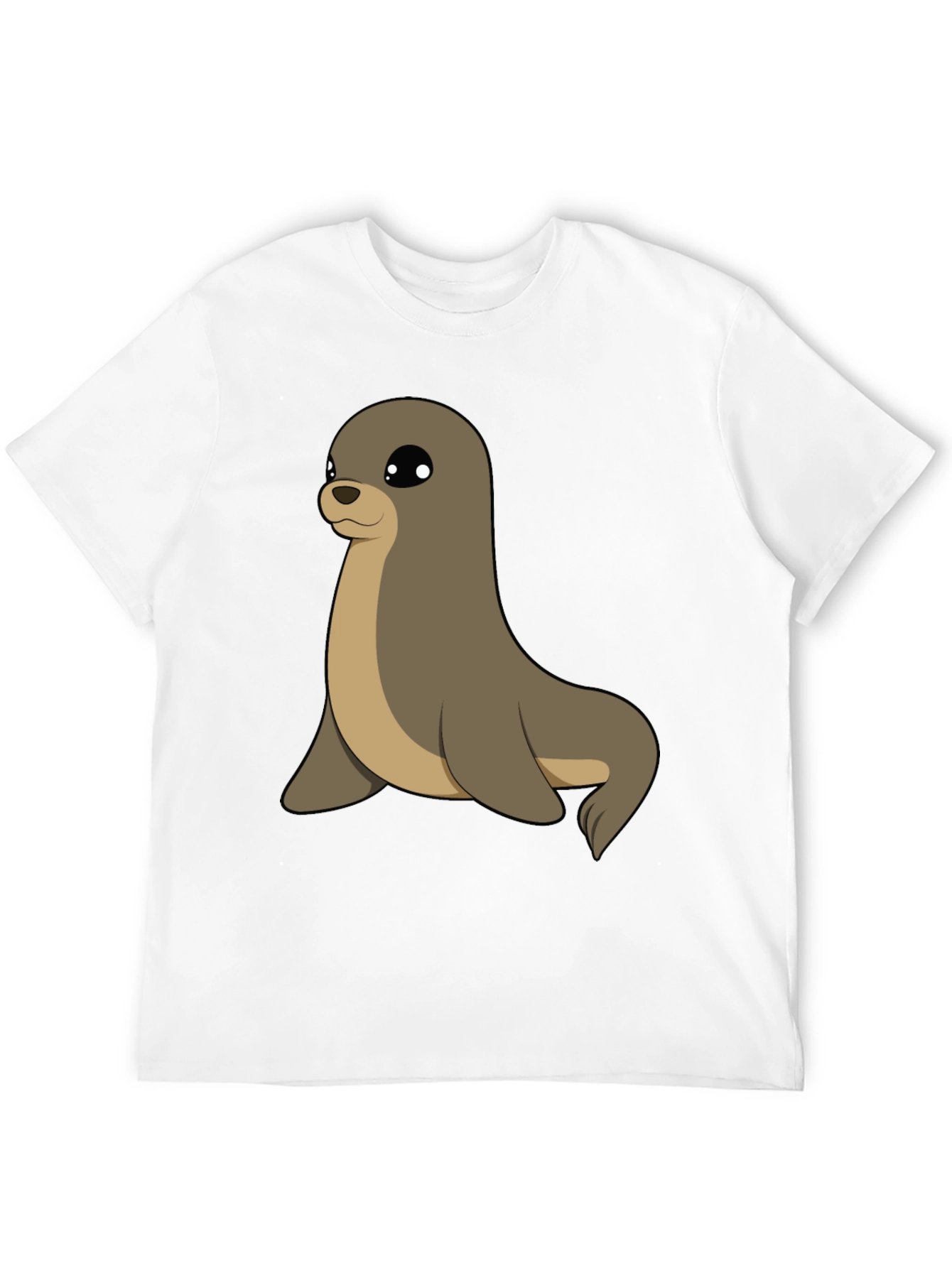 Cute Seal Graphic Tee - Casual Black T-Shirt