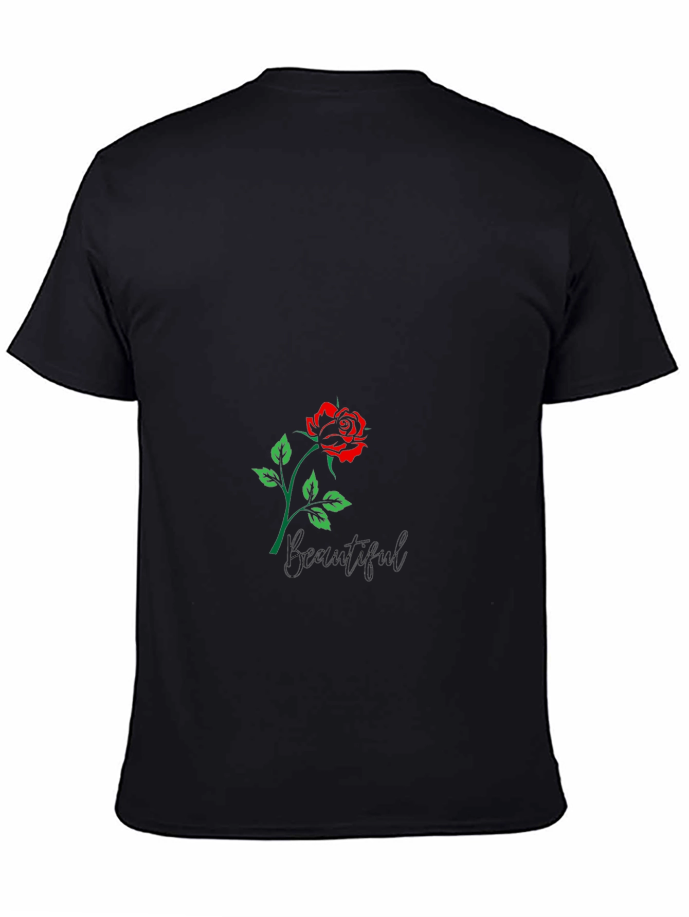 Rose Graphic Black T-Shirt - Stylish Casual Wear