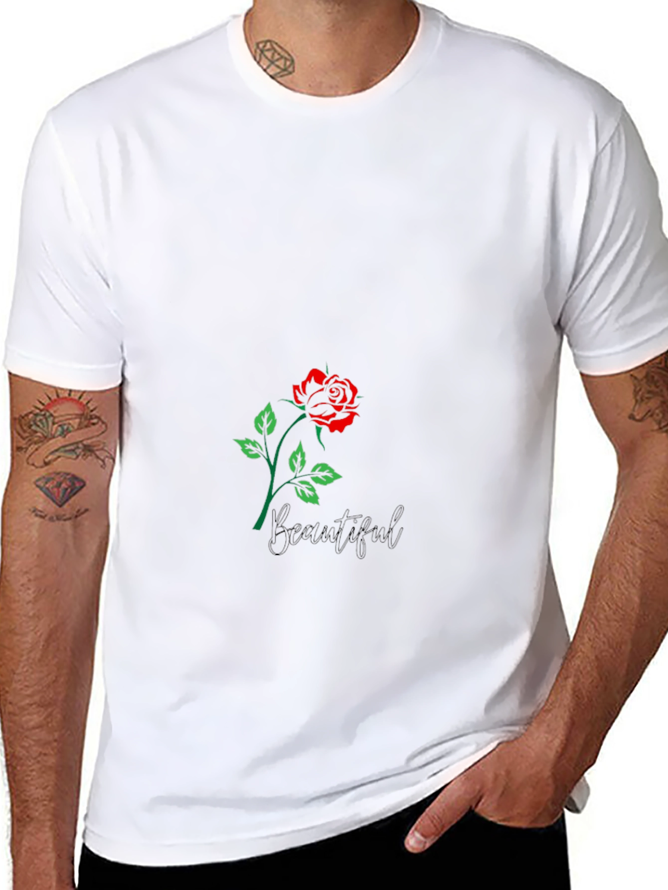 Rose Graphic Black T-Shirt - Stylish Casual Wear
