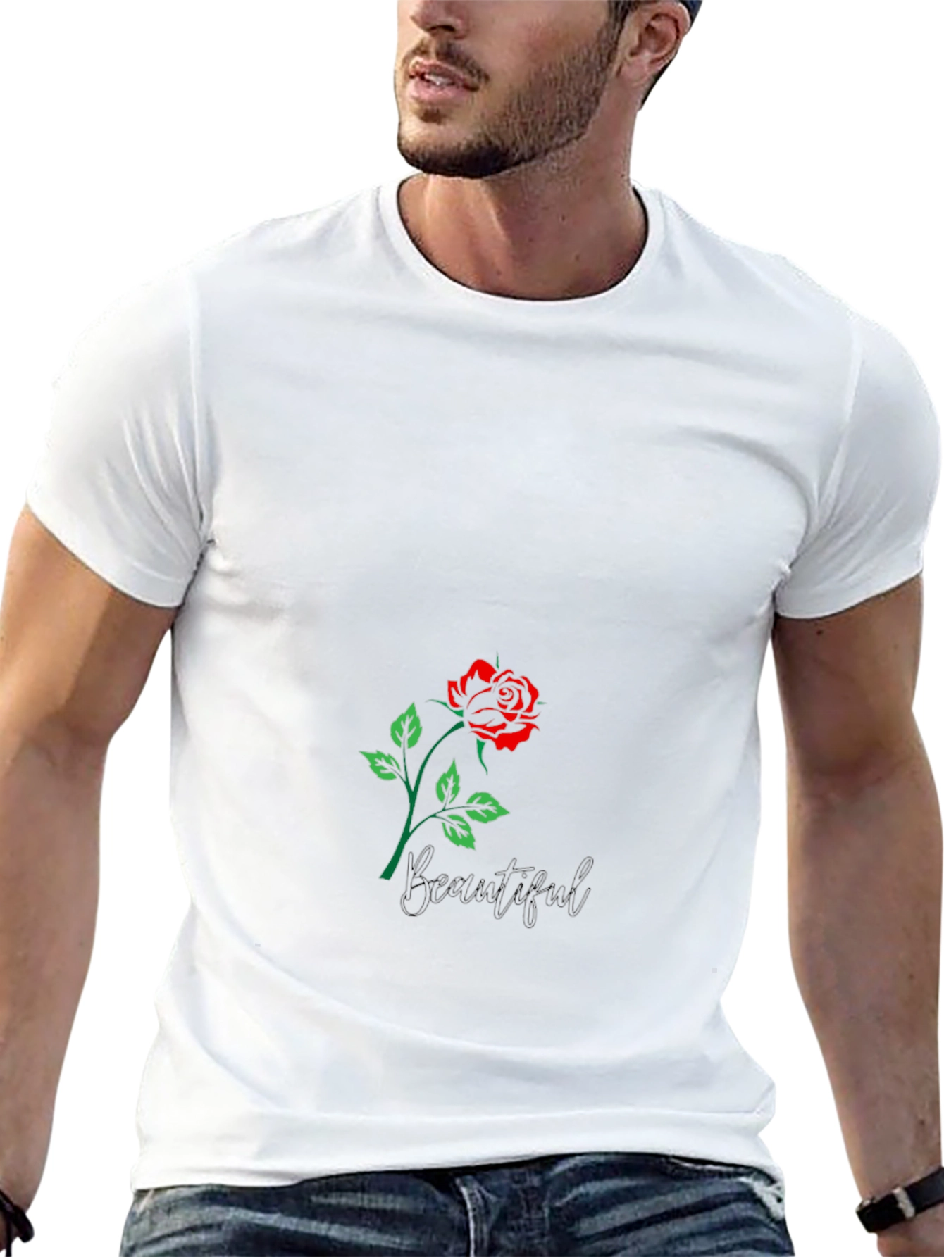 Rose Graphic Black T-Shirt - Stylish Casual Wear