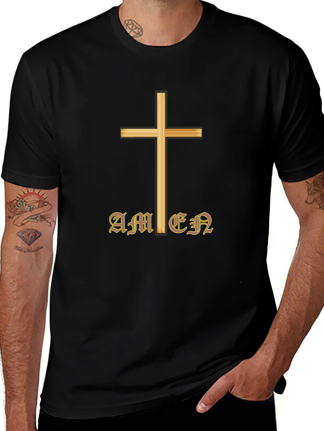 Amen Cross T-Shirt - Christian Religious Apparel