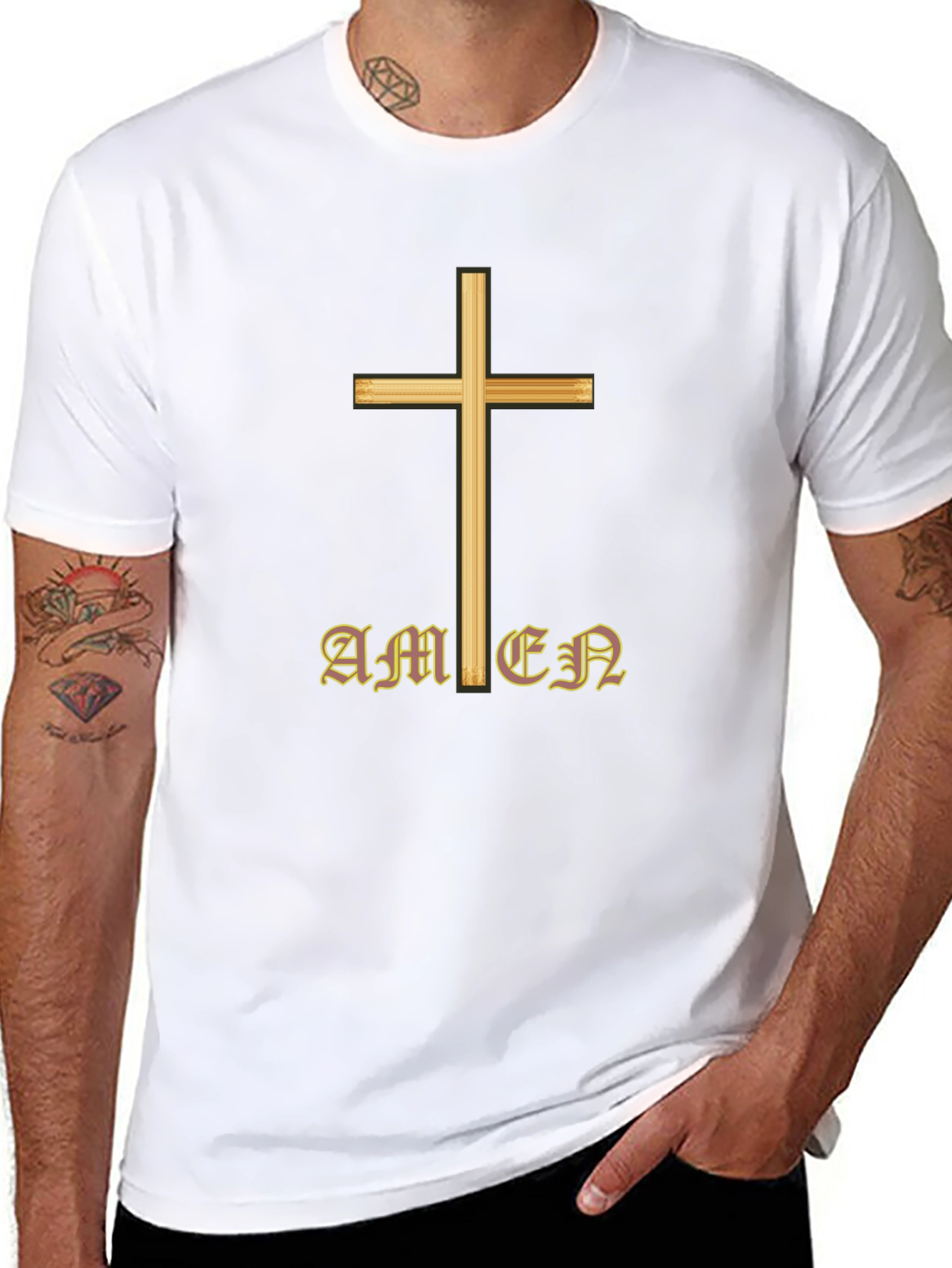 Amen Cross T-Shirt - Christian Religious Apparel