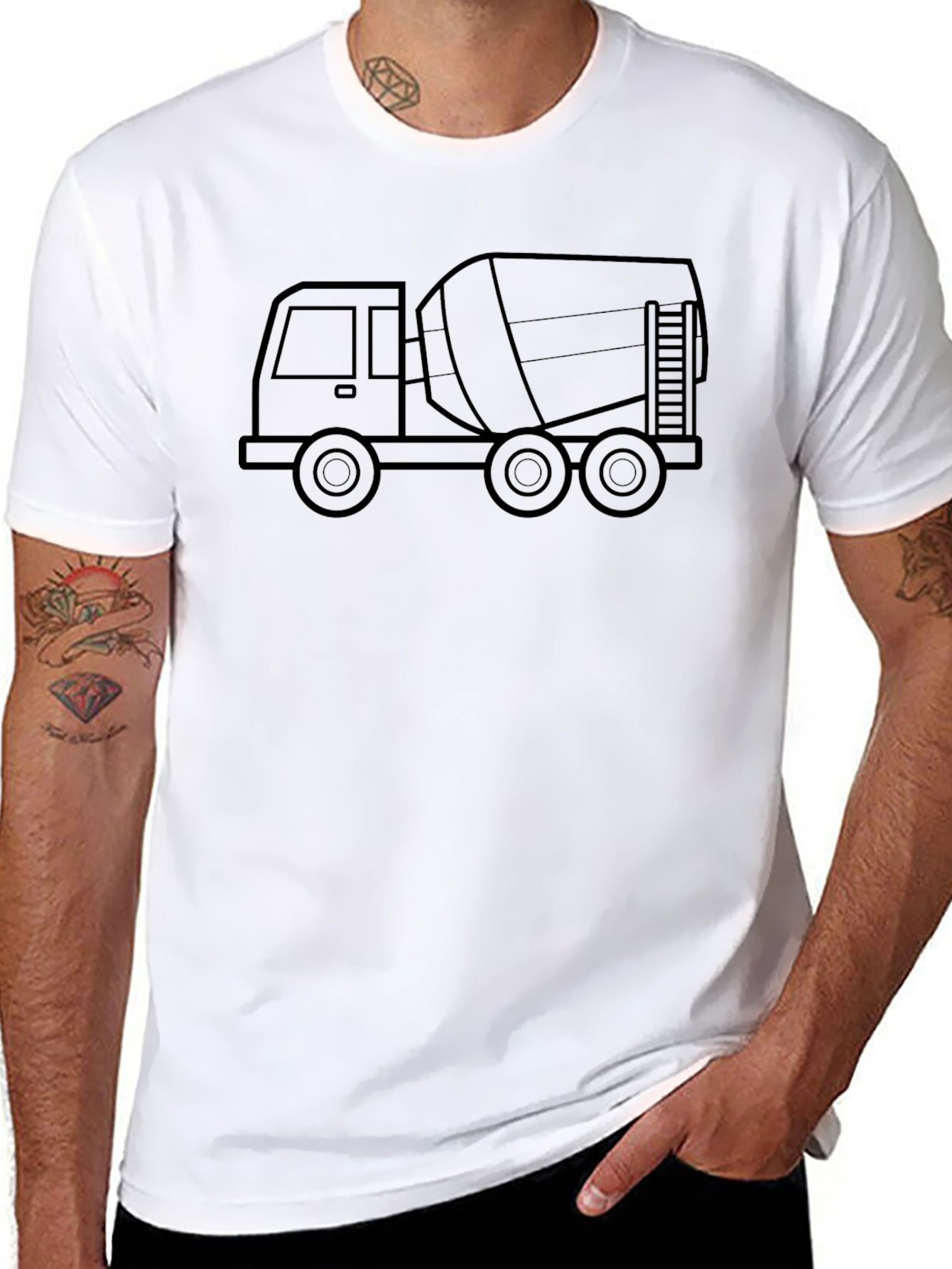 Cement Truck Graphic Tee - Black