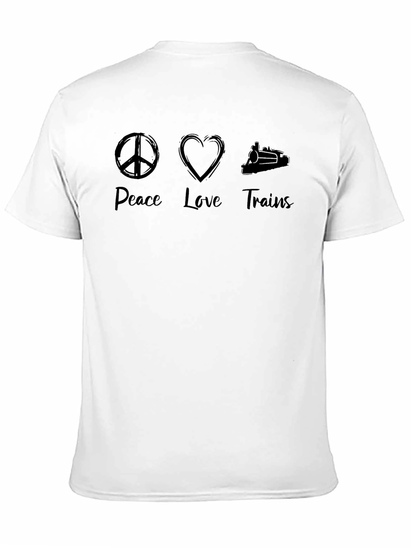 Peace Love Trains Graphic T-Shirt