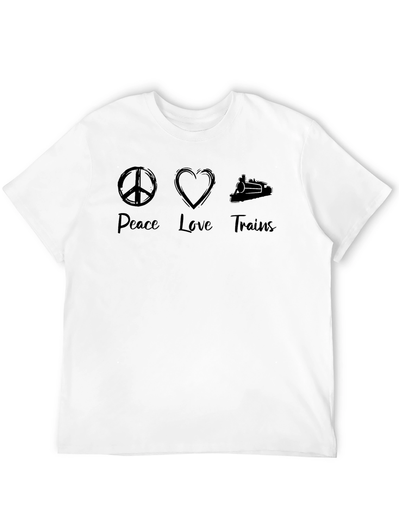 Peace Love Trains Graphic T-Shirt