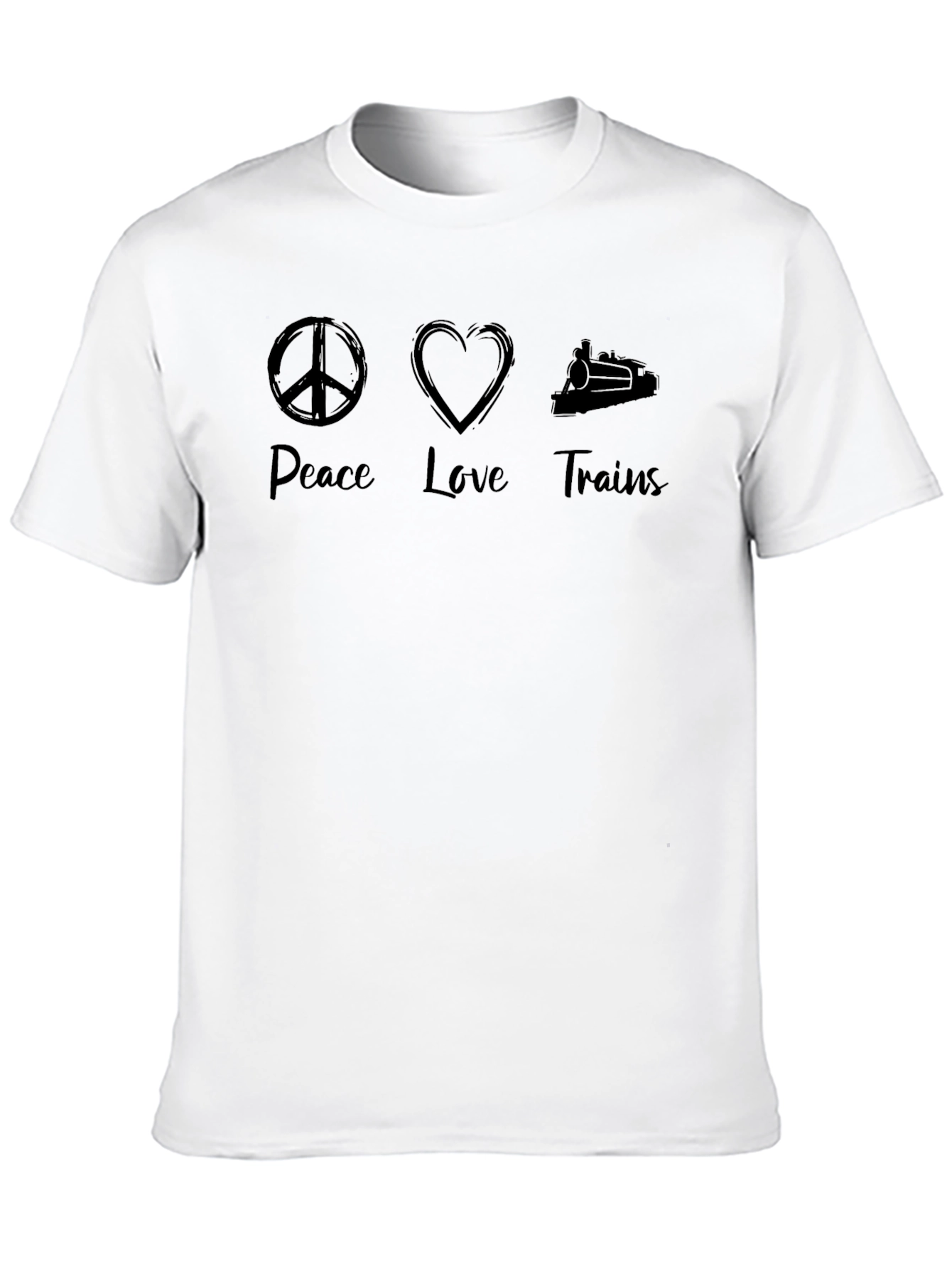 Peace Love Trains Graphic T-Shirt