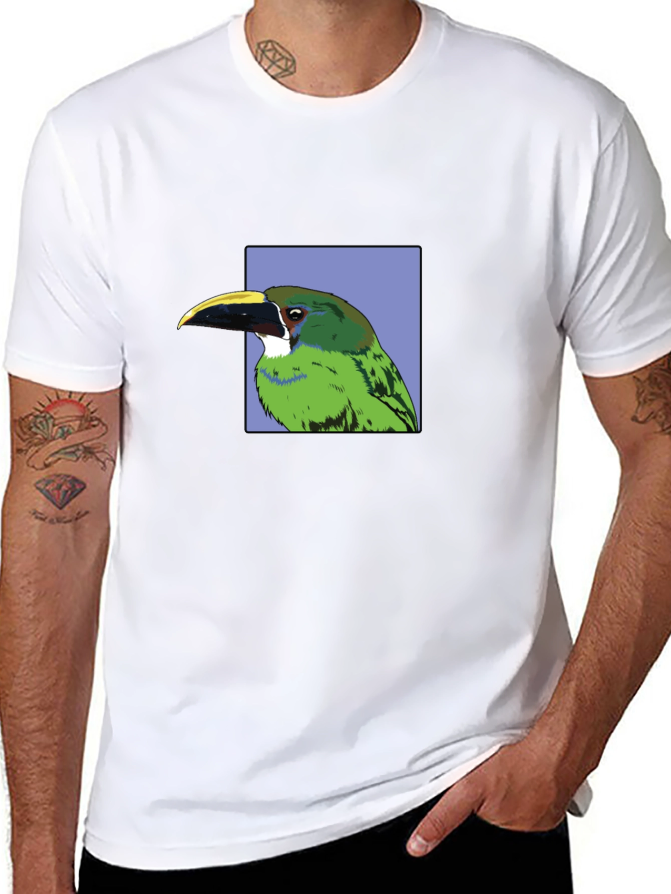 Tropical Bird Graphic Tee - Cool Nature Design