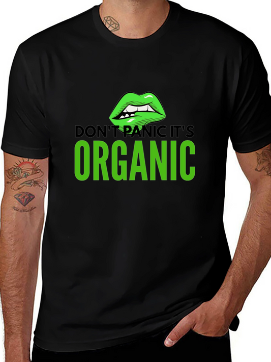 Organic Lips Graphic T-Shirt - Trendy Crew Neck Tee