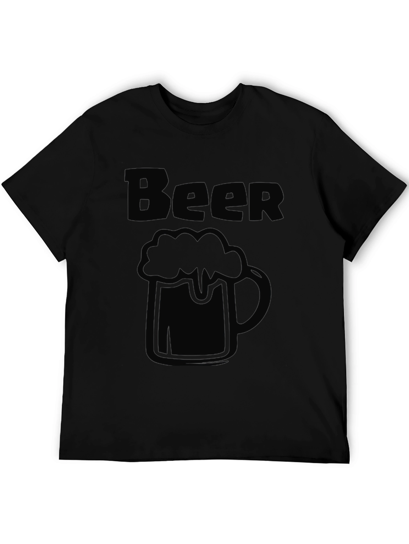 Mens Black Beer Graphic T-Shirt