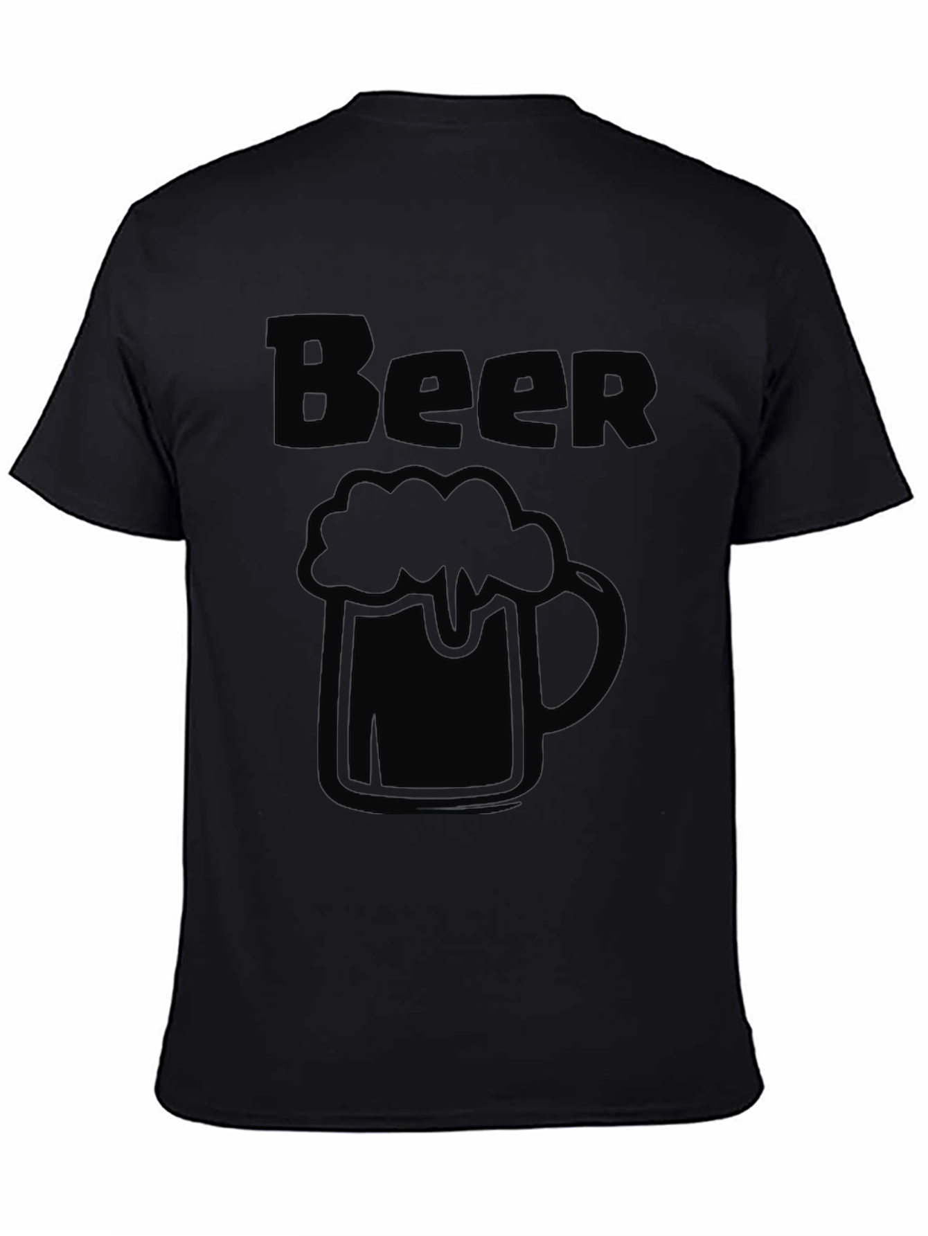 Mens Black Beer Graphic T-Shirt