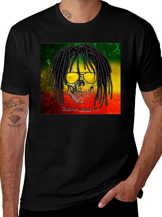 Rasta Skull Graphic Tee - Never Die