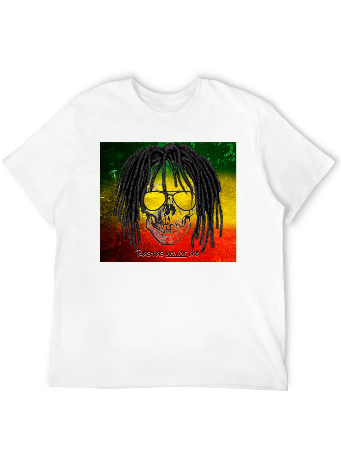 Rasta Skull Graphic Tee - Never Die