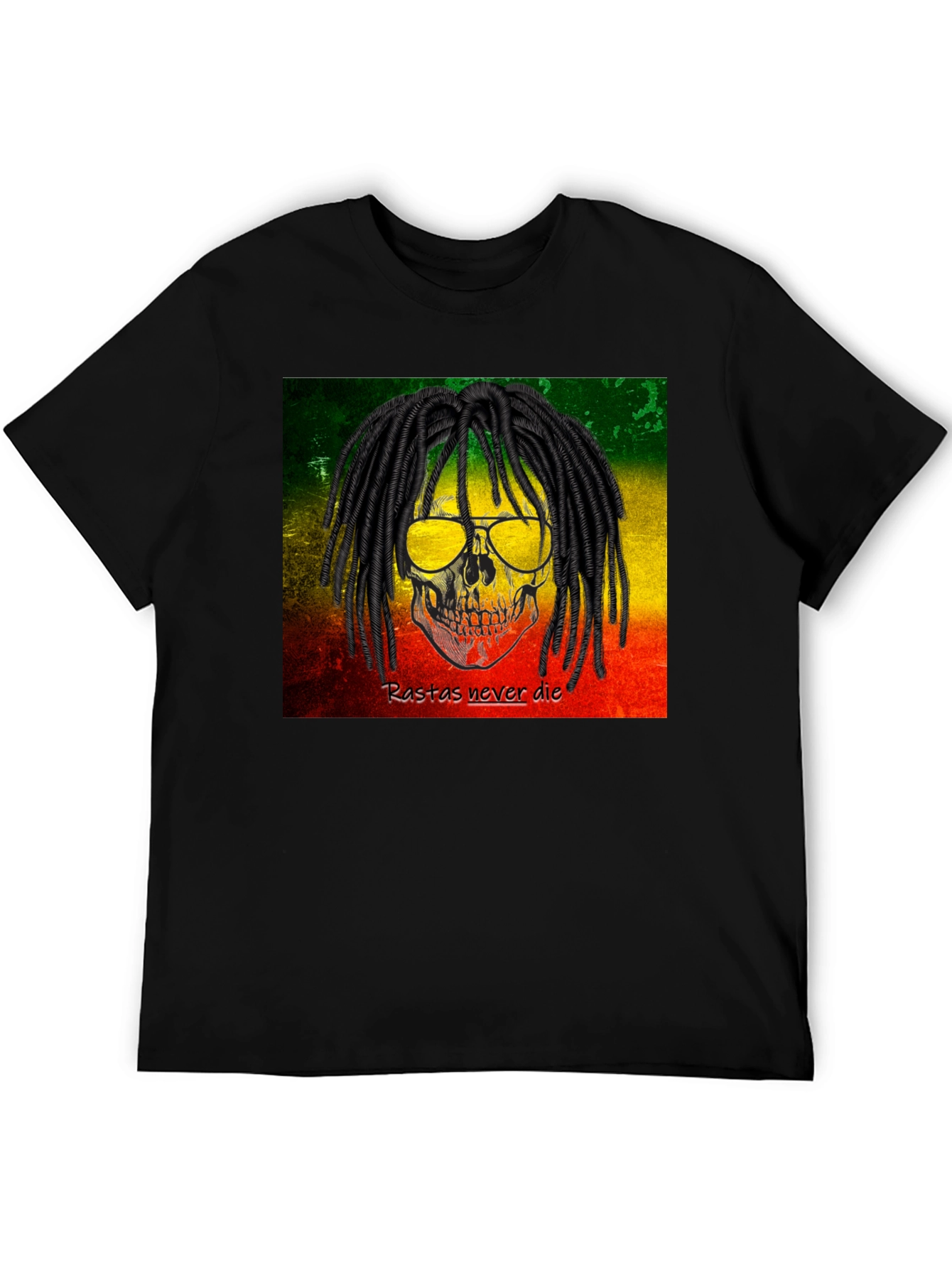 Rasta Skull Graphic Tee - Never Die