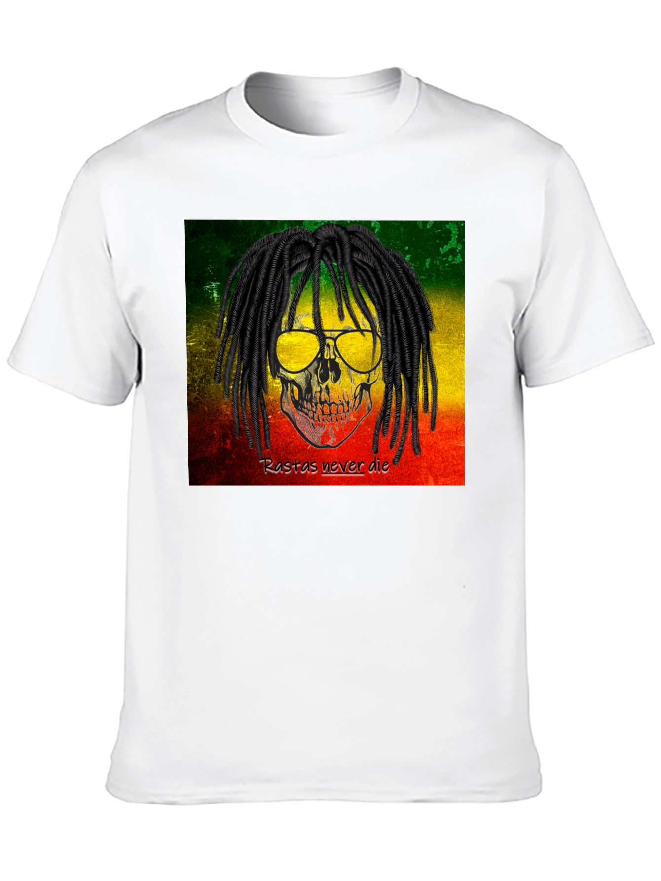 Rasta Skull Graphic Tee - Never Die