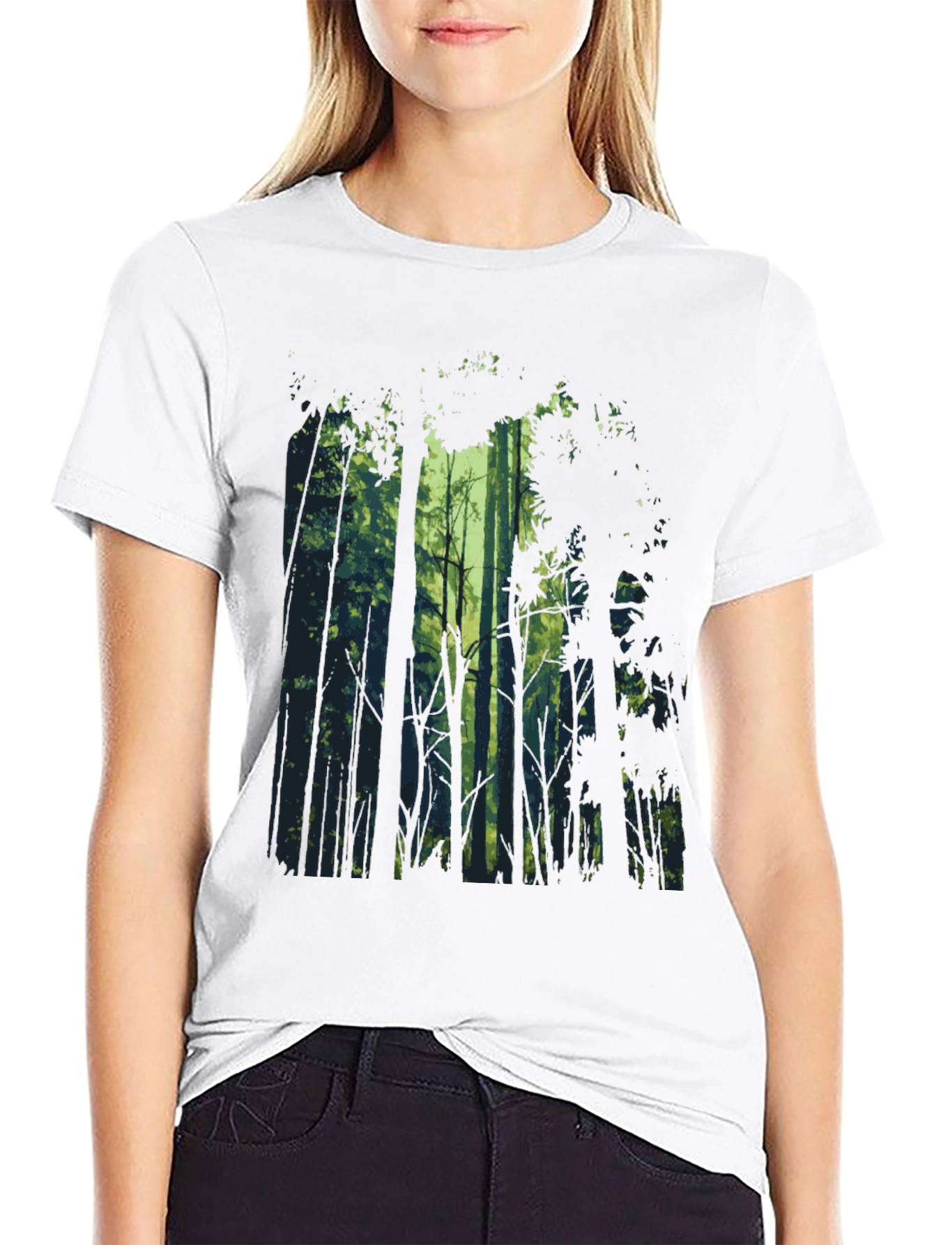 Nature Forest Graphic Tee - Mens Black T-Shirt