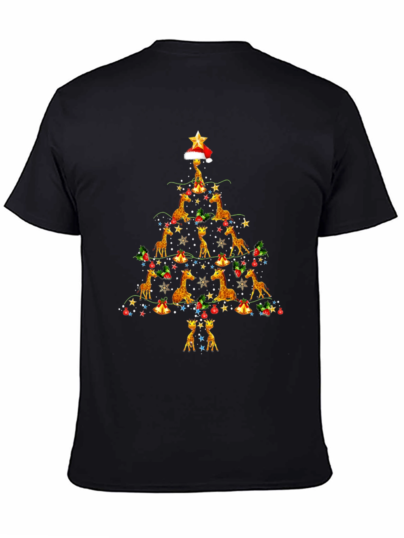 Giraffe Christmas Tree T-Shirt - Festive Holiday Apparel