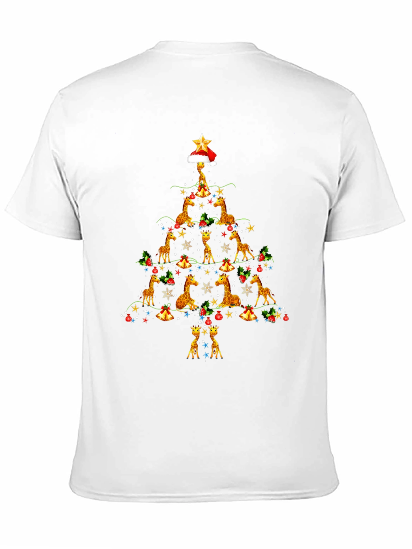Giraffe Christmas Tree T-Shirt - Festive Holiday Apparel