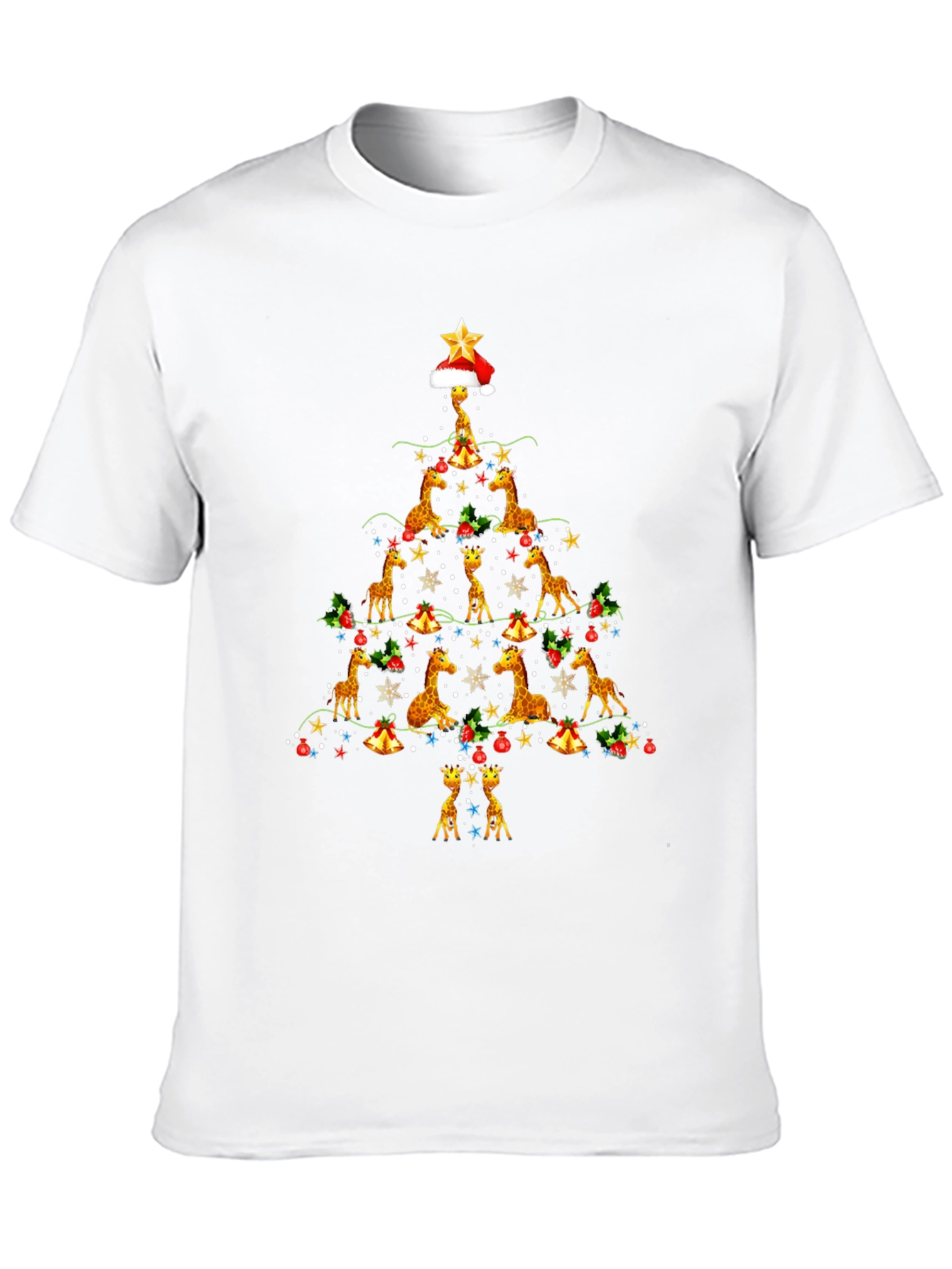 Giraffe Christmas Tree T-Shirt - Festive Holiday Apparel