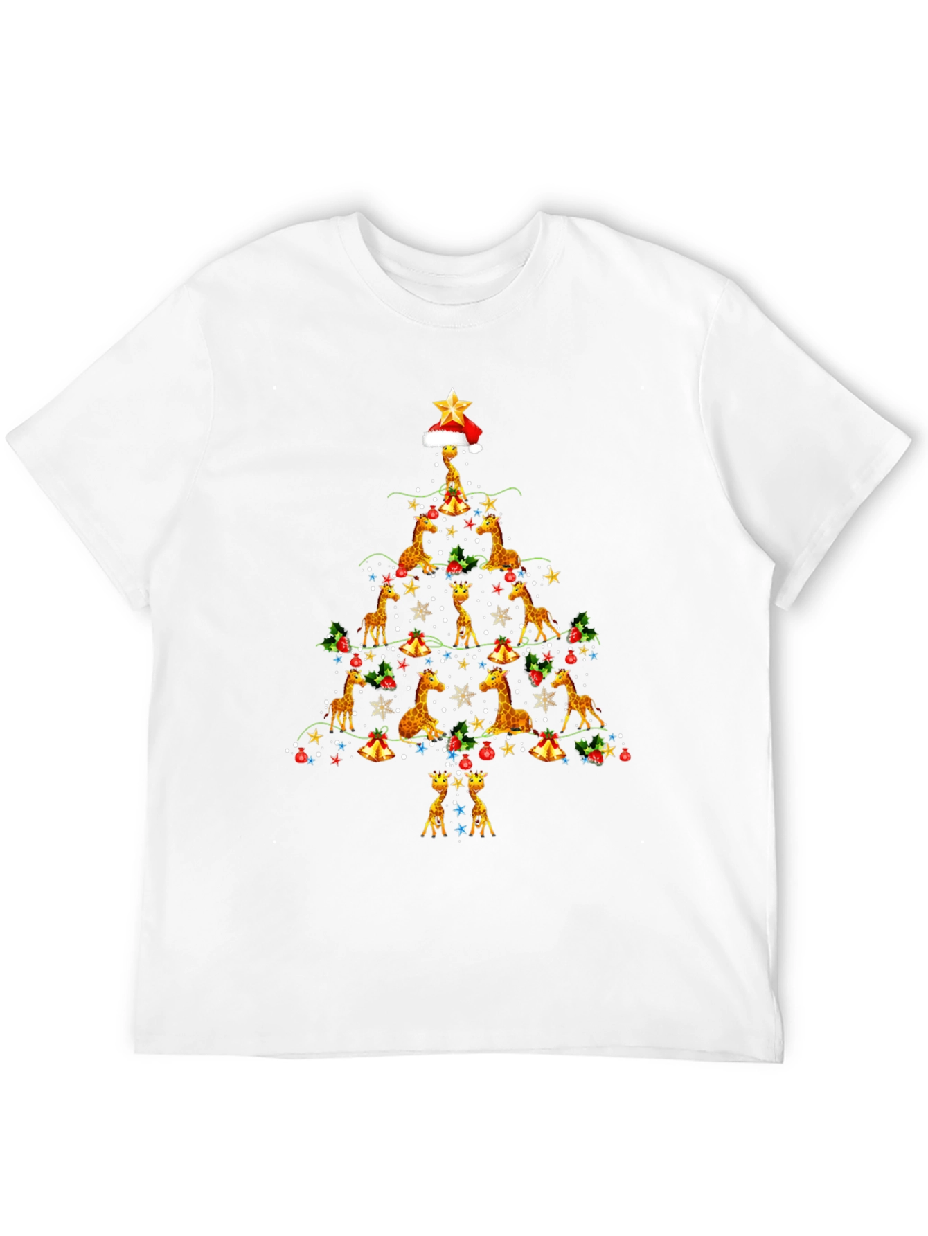 Giraffe Christmas Tree T-Shirt - Festive Holiday Apparel