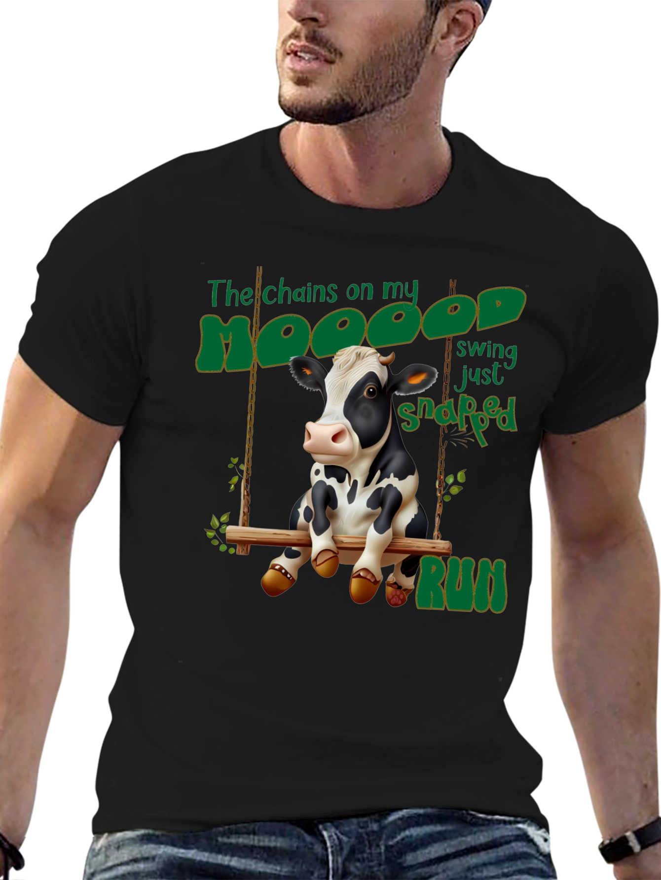 Moody Cow Swing T-Shirt - Humor Tee