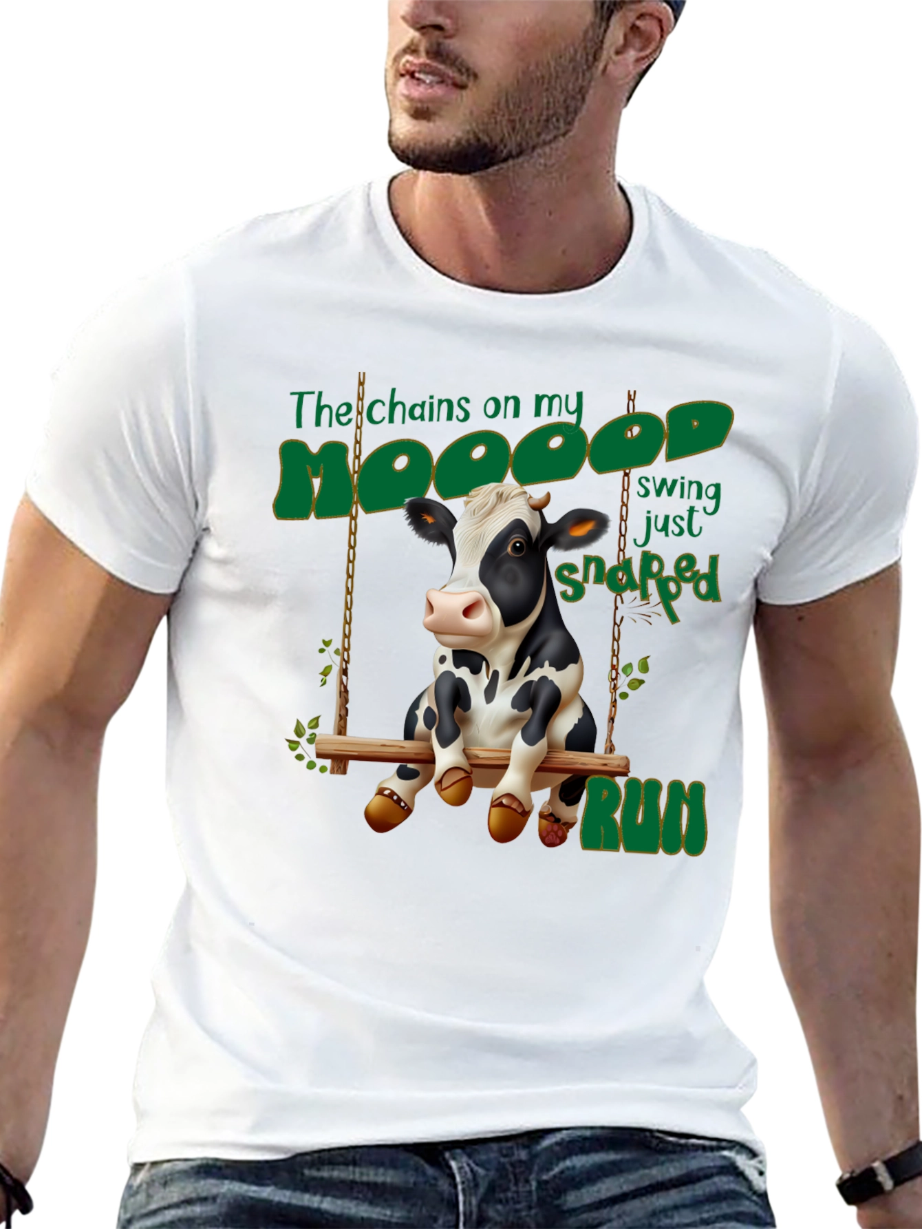 Moody Cow Swing T-Shirt - Humor Tee