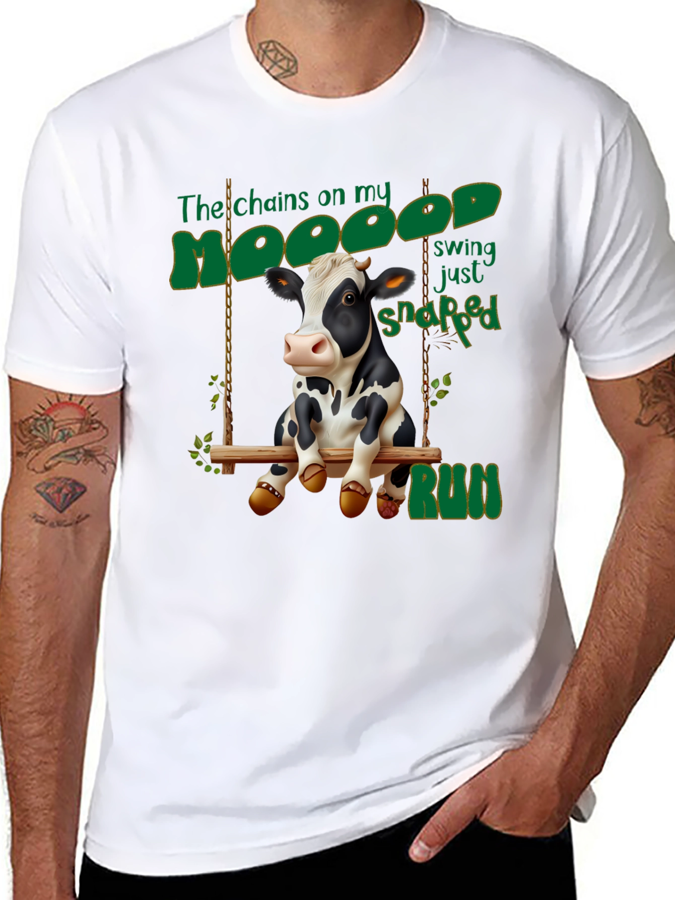 Moody Cow Swing T-Shirt - Humor Tee