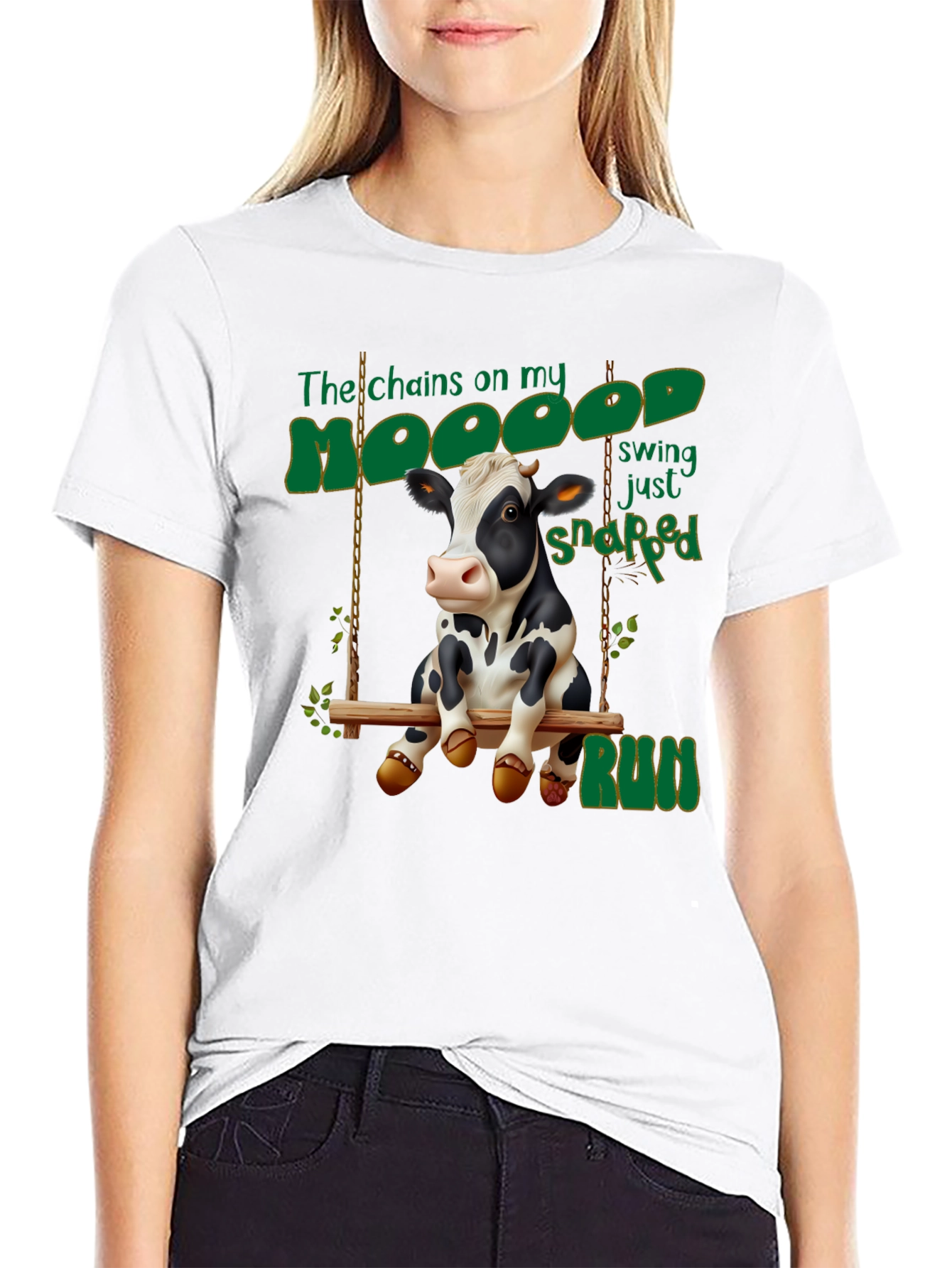Moody Cow Swing T-Shirt - Humor Tee