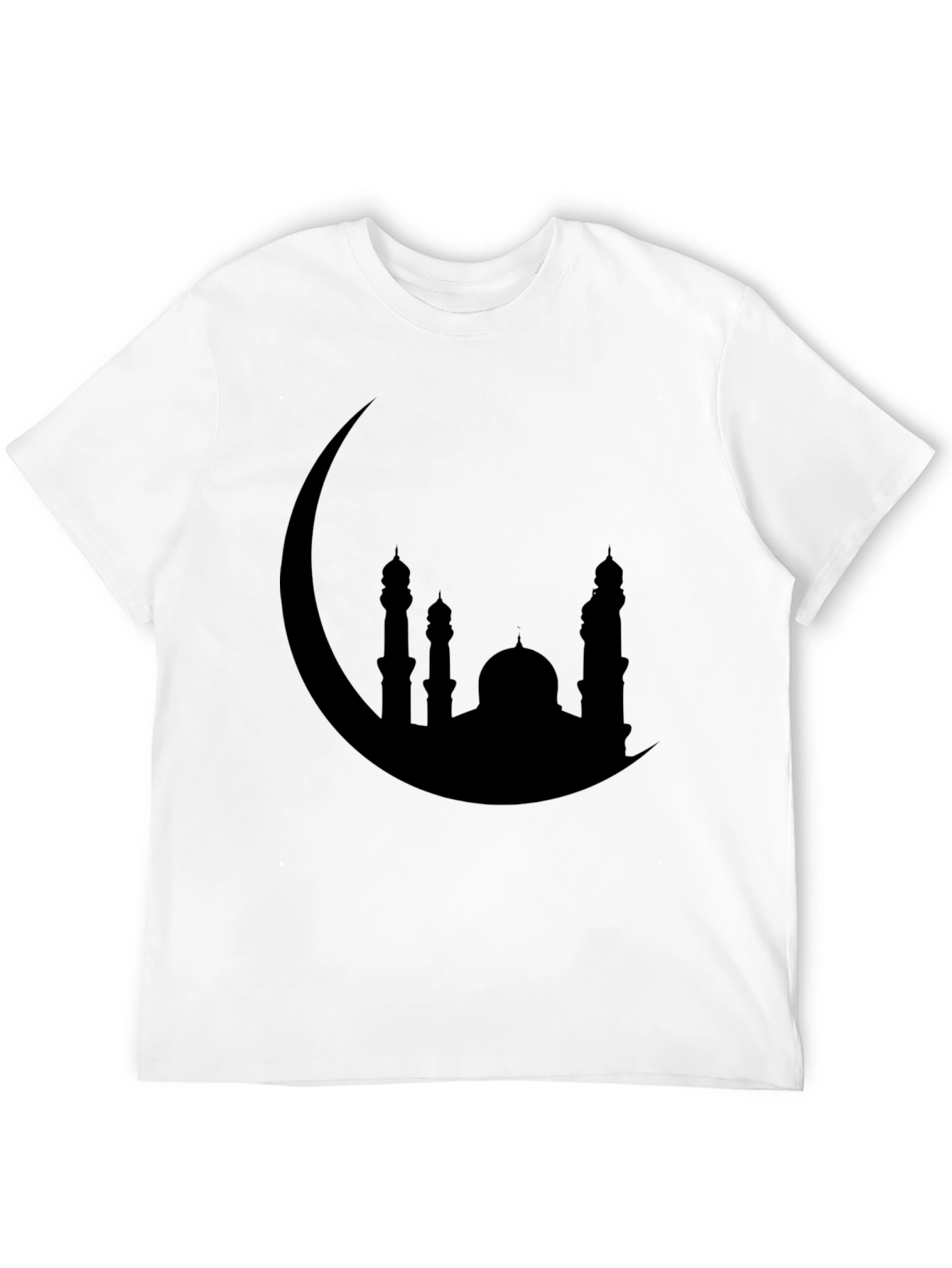 Crescent Moon Mosque Silhouette Black T-Shirt